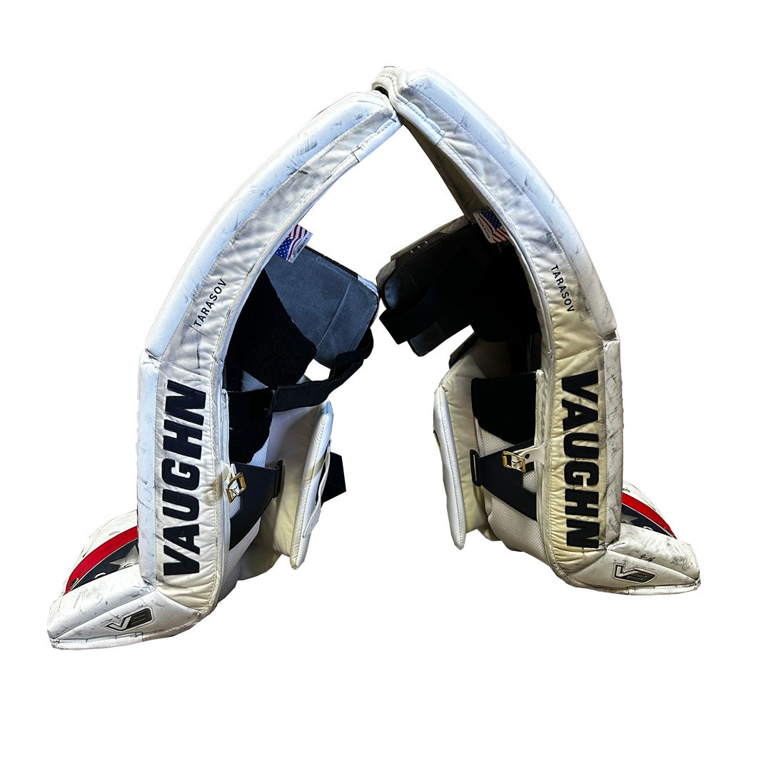Vaughn Velocity V9 - Used Pro Stock Goalie Pads (White/Navy/Red)