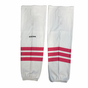 WHL - Chaussettes de hockey CCM d'occasion (blanches/roses)
