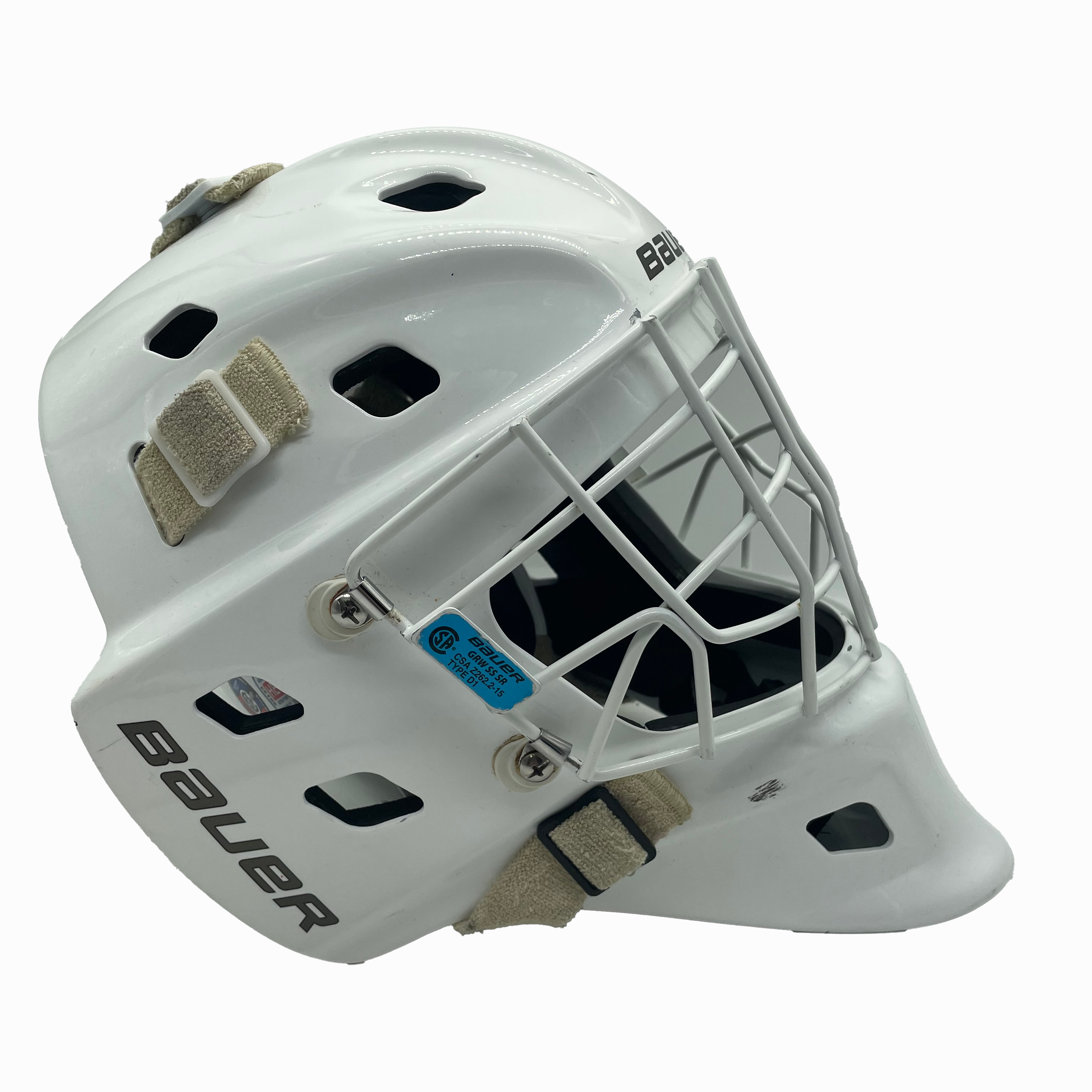 Casque de gardien Bauer NME One d'occasion (blanc)