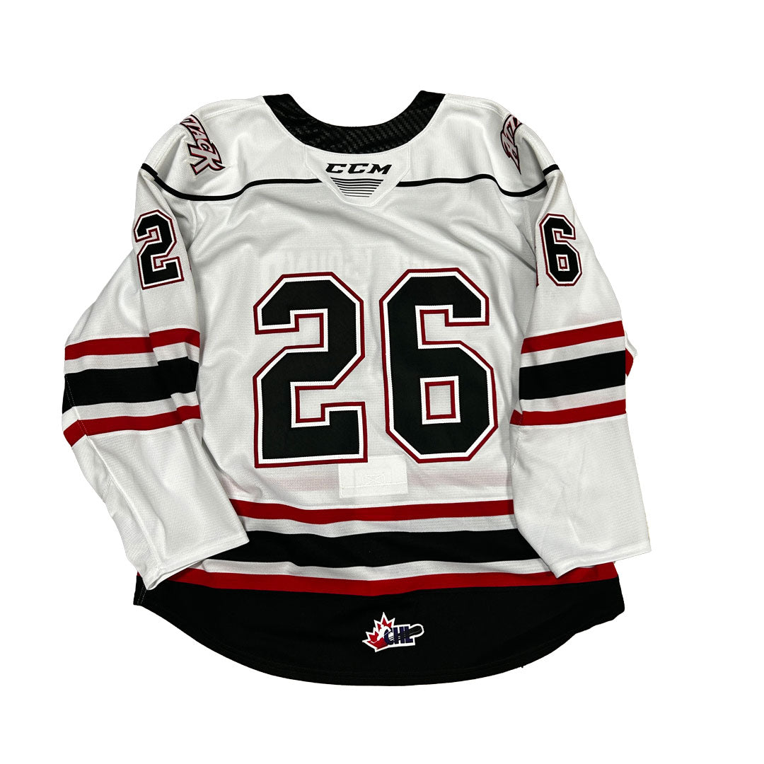 OHL - Owen Sound Attack Game Issue Jersey (White/Black/Red)