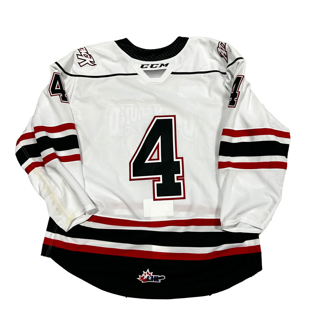 OHL - Owen Sound Attack Game Used Jersey (White/Black/Red)