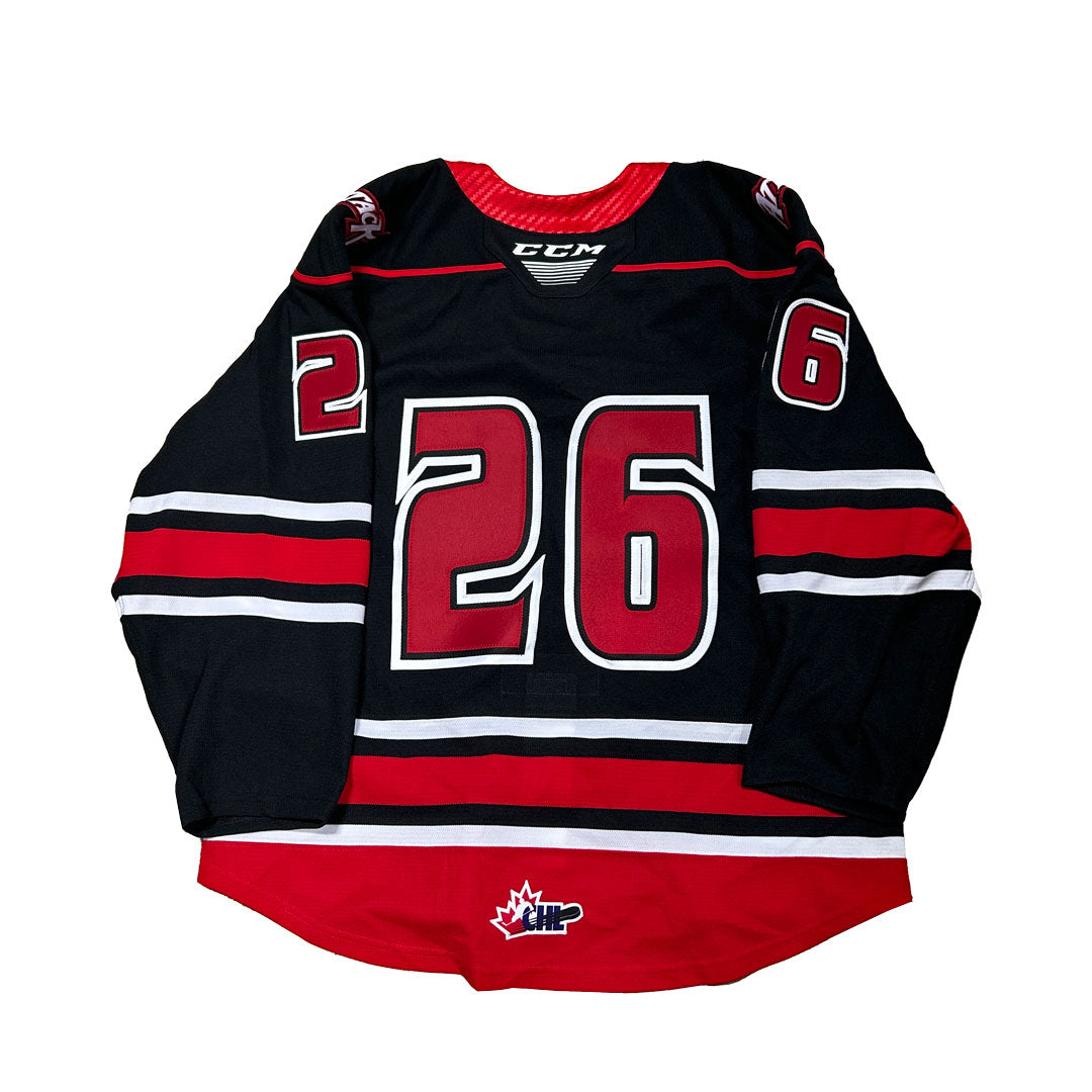OHL - Owen Sound Attack Game Issue Jersey (Black/Red/White)