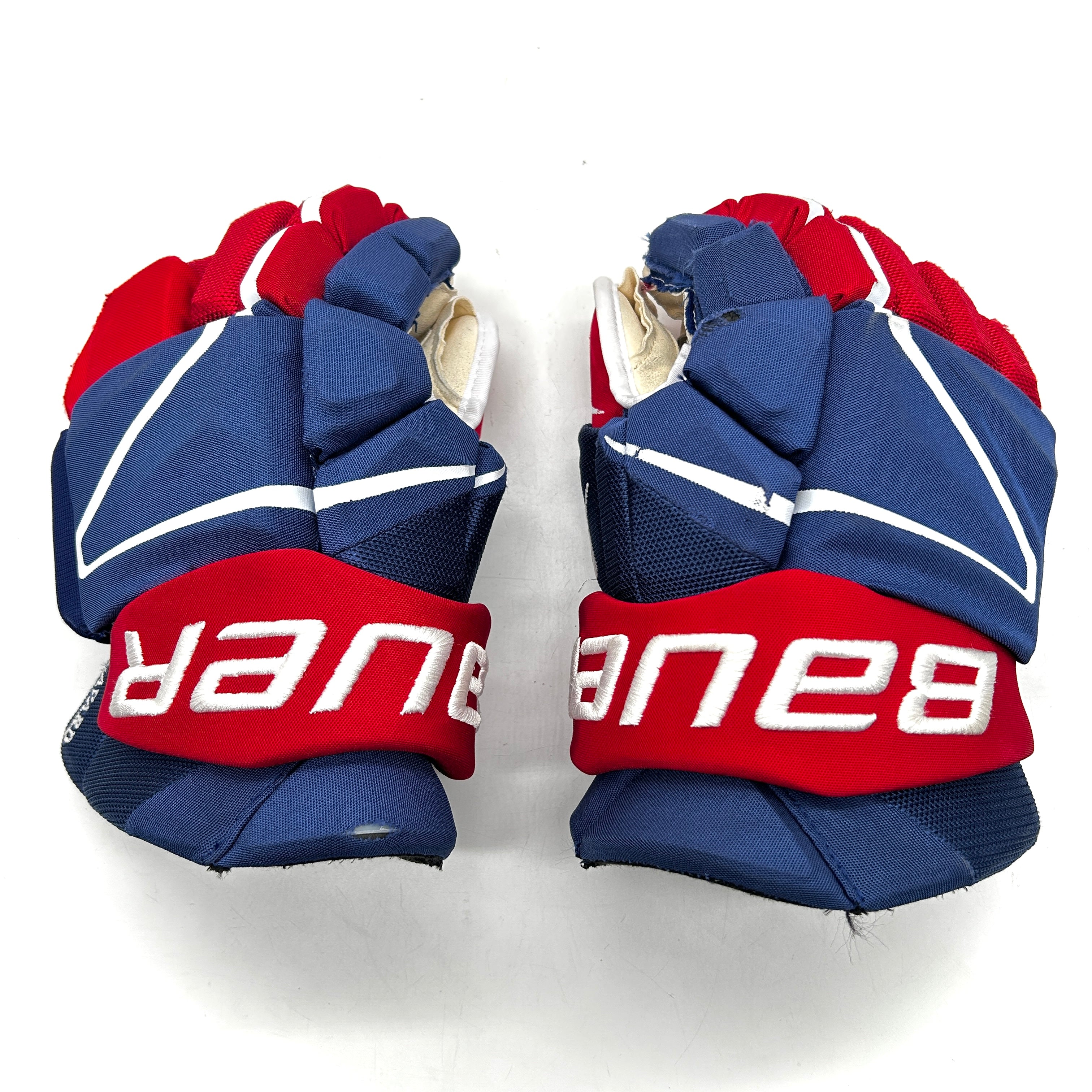 Bauer Vapor Hyperlite - Used NHL Pro Stock Glove - David Savard (Blue/Red/White)