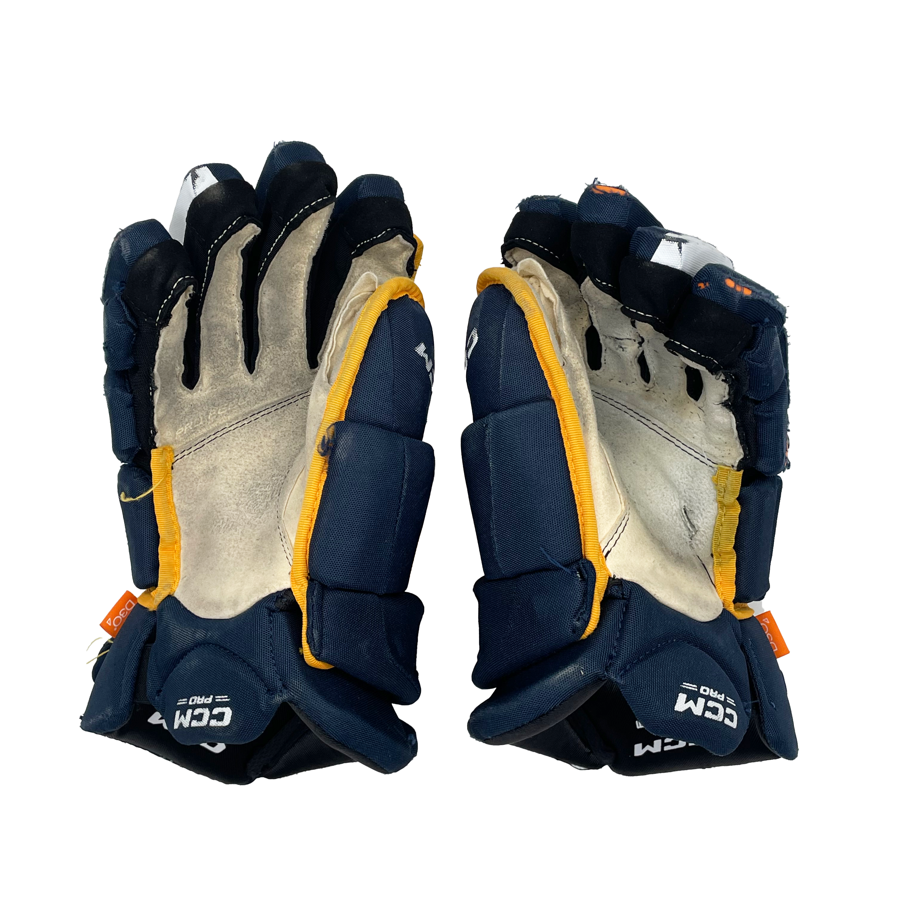 CCM HGJSXP - Gants NCAA Pro Stock d'occasion (bleu marine/jaune)