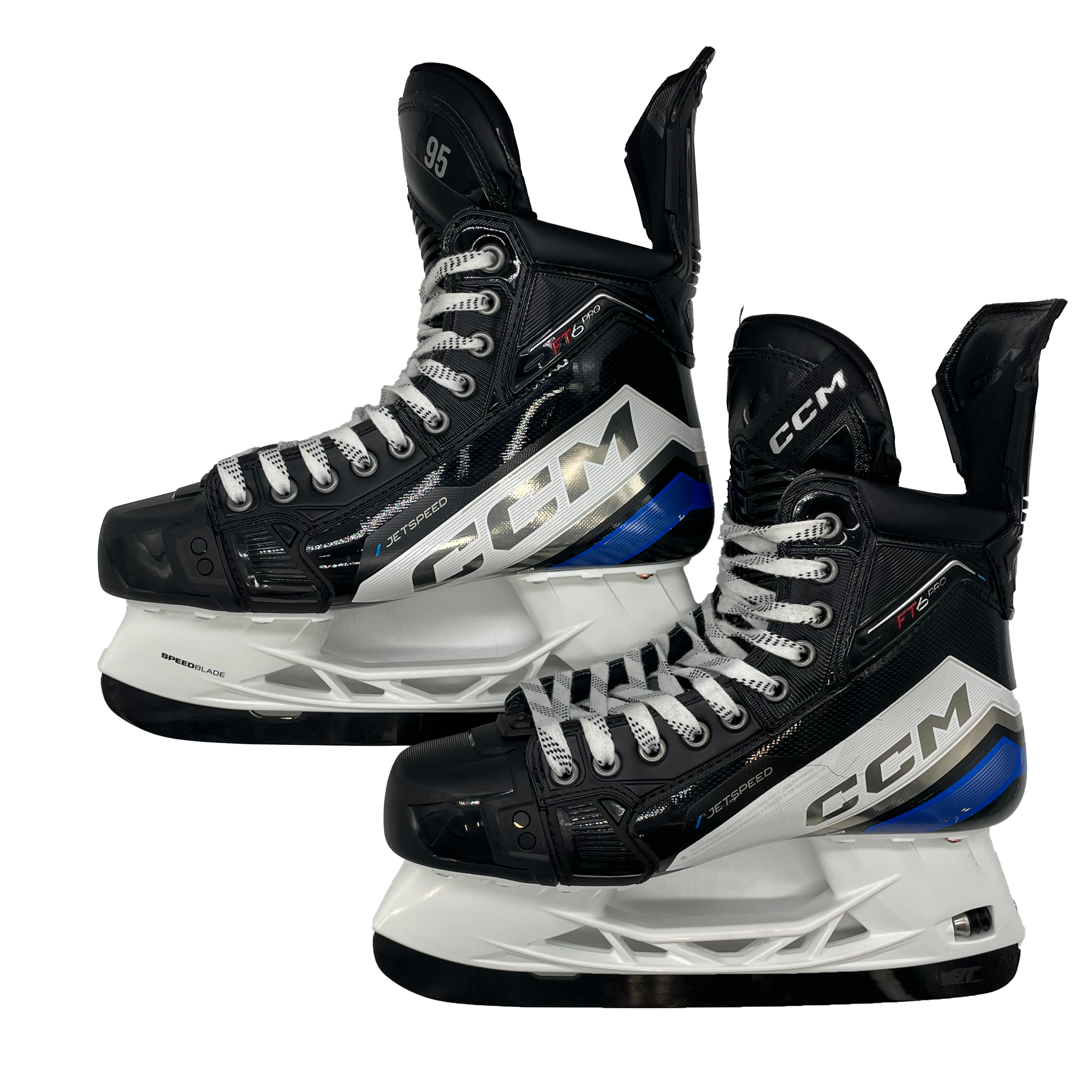 CCM Jetspeed FT6 Pro - Pro Stock Hockey Skates - Size 8EE (White/Blue)