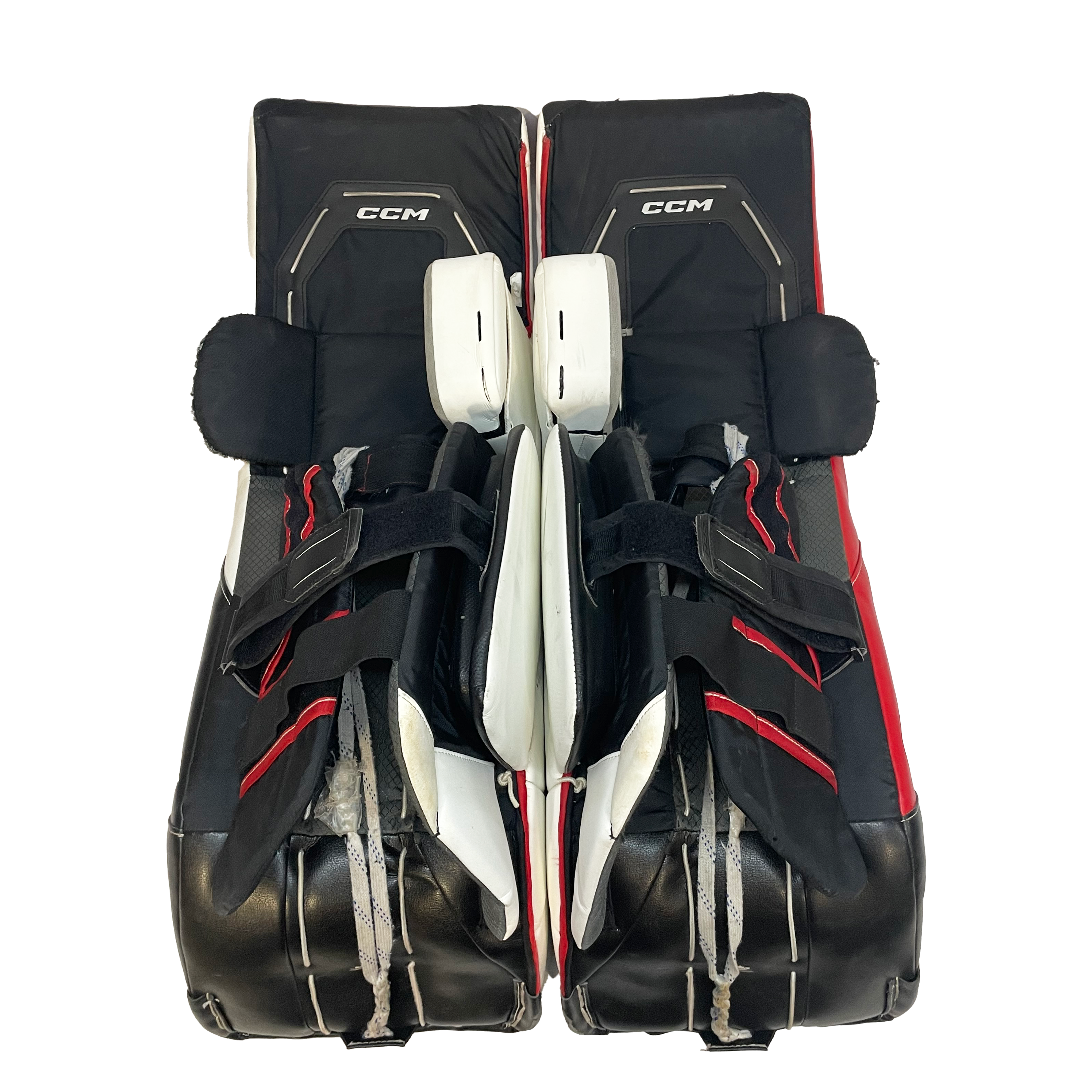 CCM AXIS 2 - Used Pro Stock Goalie Pads (White/Red/Black)