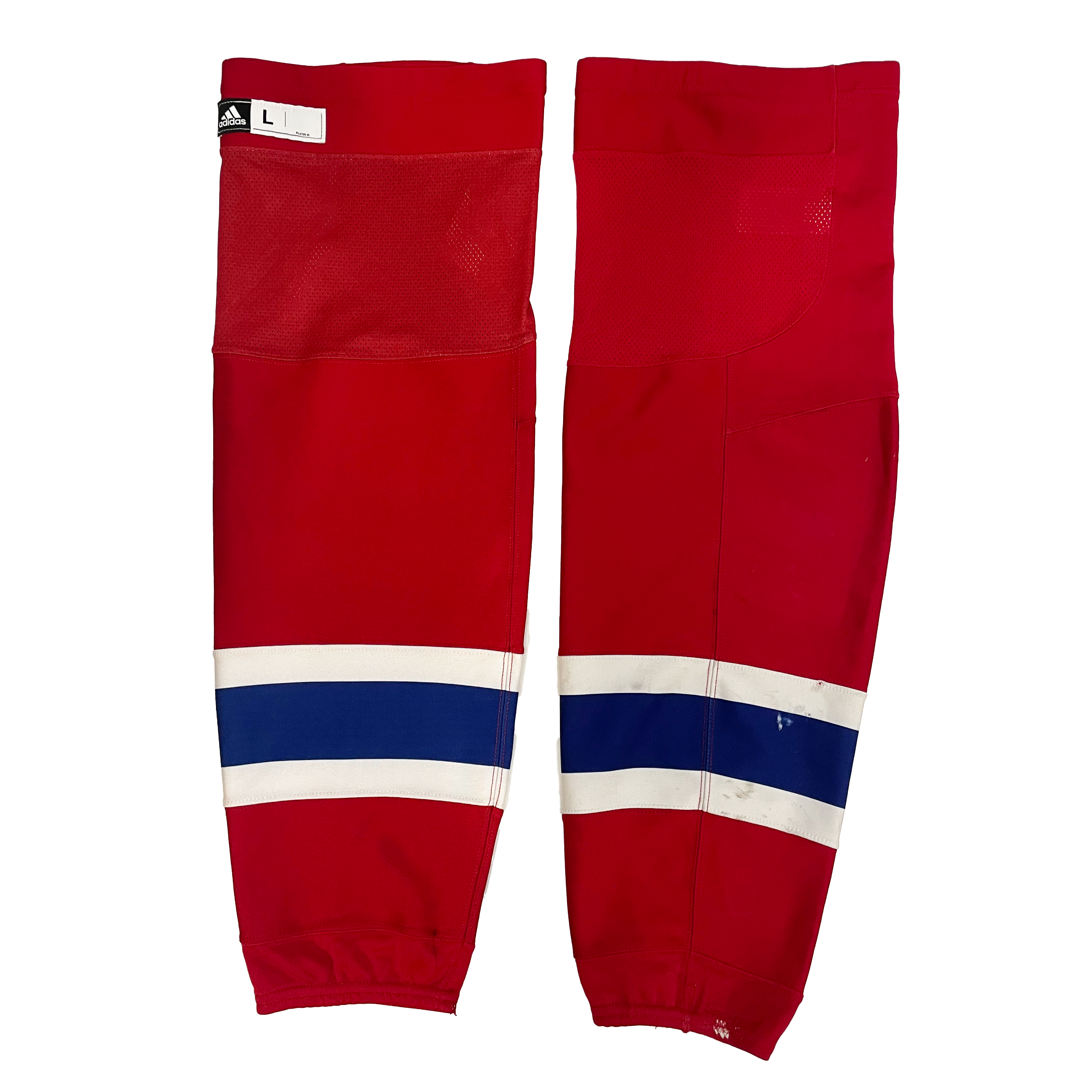 NHL - Used Pro Stock Adidas Hockey Socks - Montreal Canadiens (Red/White/Blue)