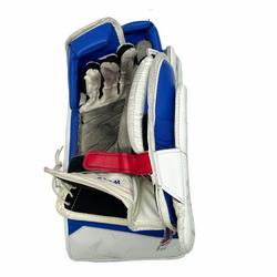 Vaughn Ventus SLR3 - Used Pro Stock Goalie Blocker (White/Blue)