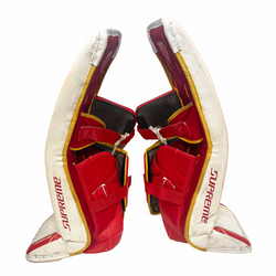 Bauer Supreme Shadow - Ensemble complet de gardien de but Pro Stock d'occasion (blanc/rouge/jaune)