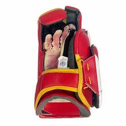 Bauer Supreme Shadow - Ensemble complet de gardien de but Pro Stock d'occasion (blanc/rouge/jaune)