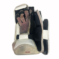 CCM Extreme Flex 6 - Bloqueur de gardien de but AHL Pro Stock d'occasion (blanc/rouge)