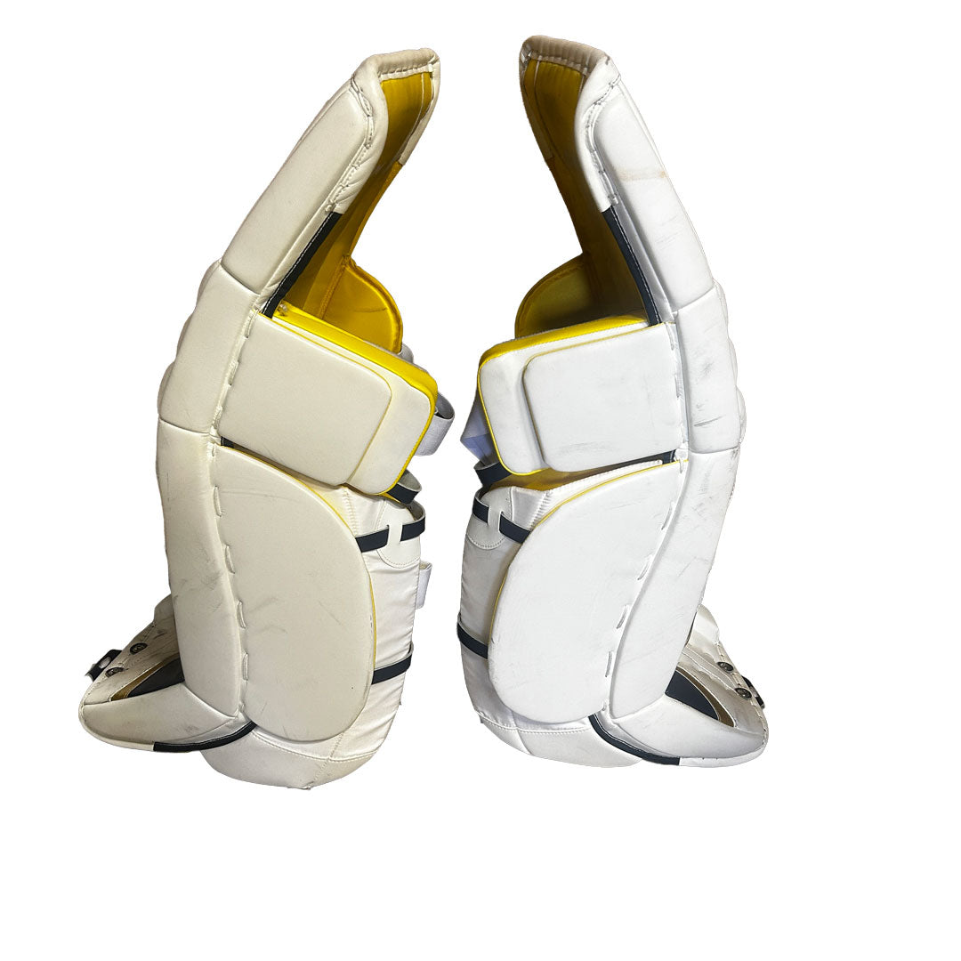 CCM Extreme Flex 4 - Used Pro Stock Goalie Pads (White/Navy/Gold)