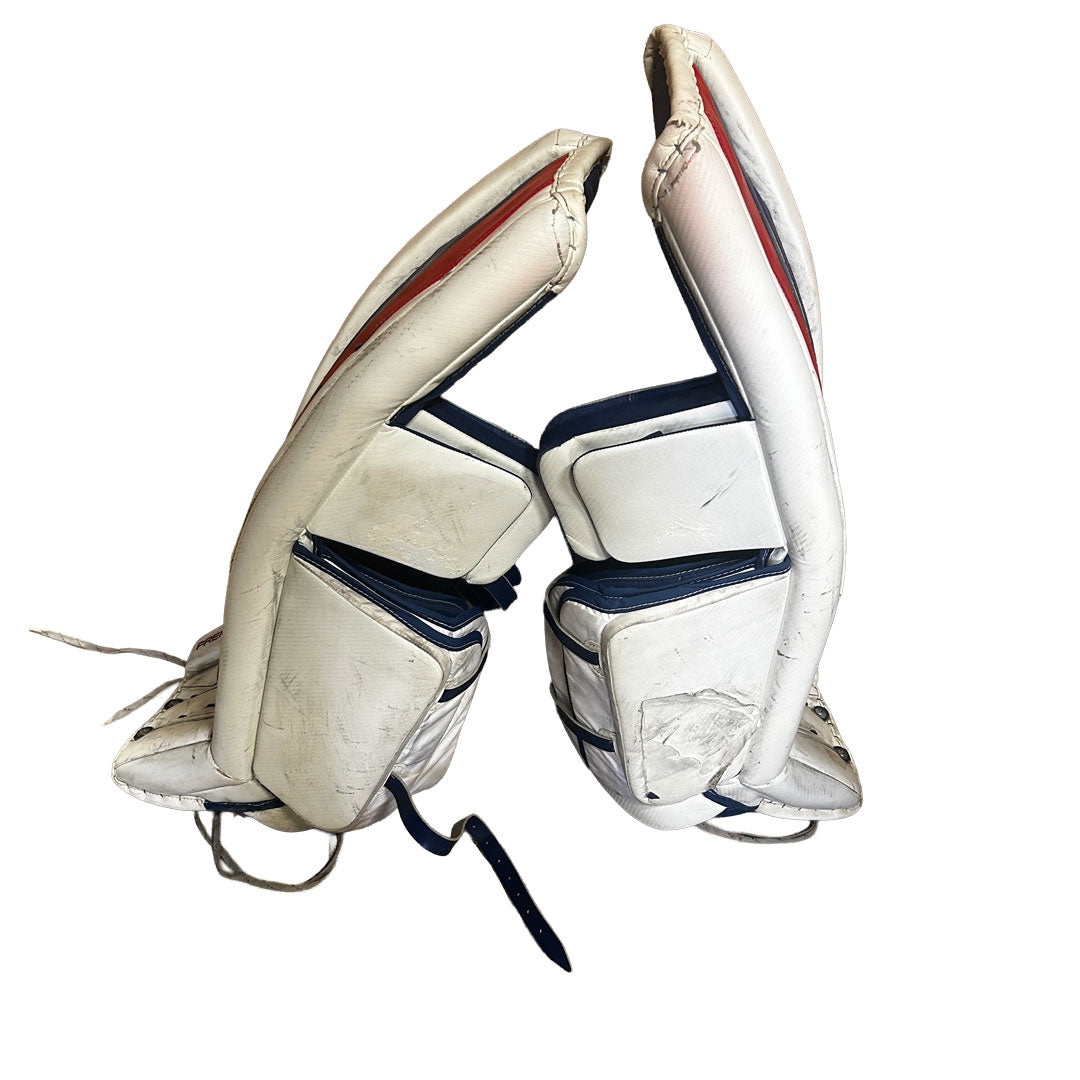 CCM Premier II - Used Pro Stock Goalie Pads (White/Blue/Red)