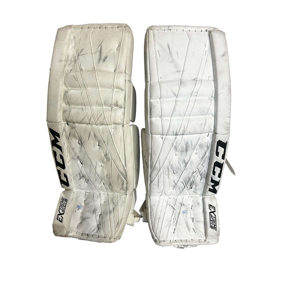 CCM Extreme Flex III - Used Pro Stock Goalie Pads (White)