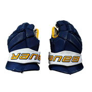 Bauer Vapor Hyperlite - Used Pro Stock Hockey Glove (Navy/White/Yellow) #2