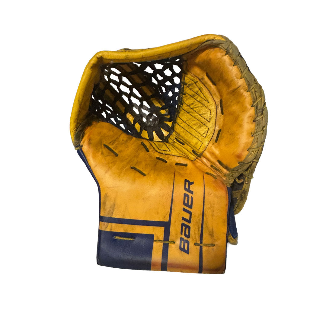 Bauer Supreme Shadow - Used Pro Stock Goalie Glove (Yellow/Blue)