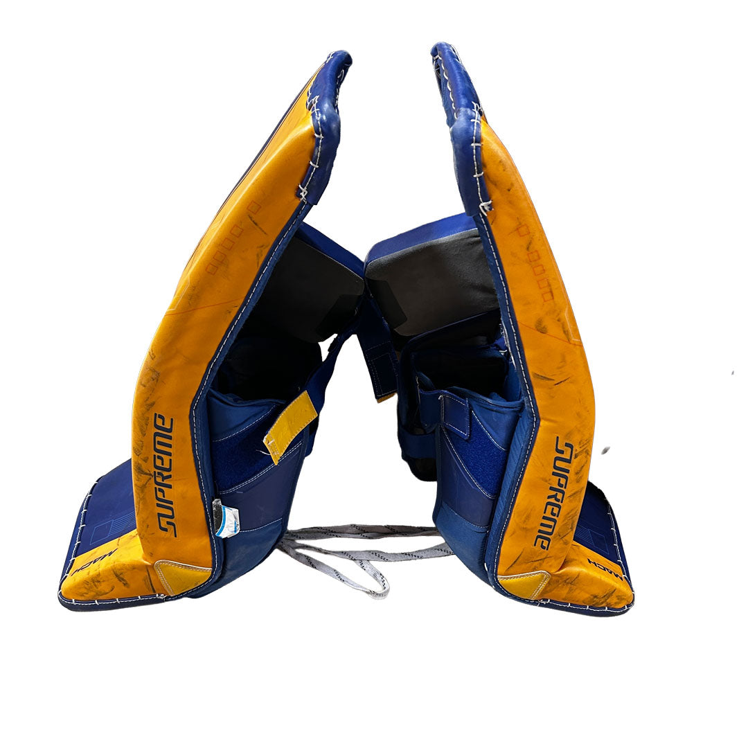 Bauer Supreme Mach - Used Pro Stock Goalie Pads (Yellow/Blue)