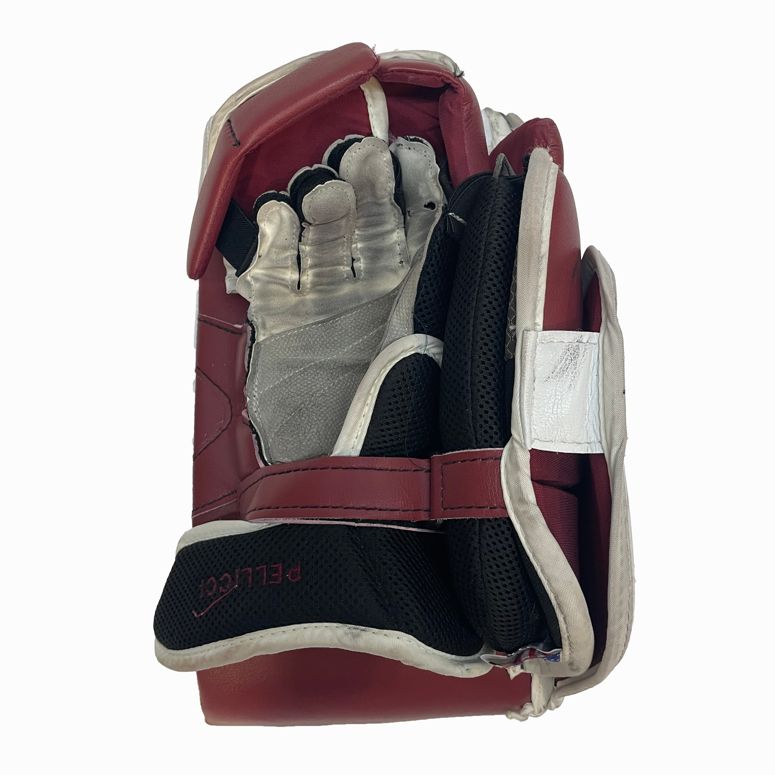 Vaughn Ventus SLR2 - Used Pro Stock Goalie Blocker (White/Maroon/Black)