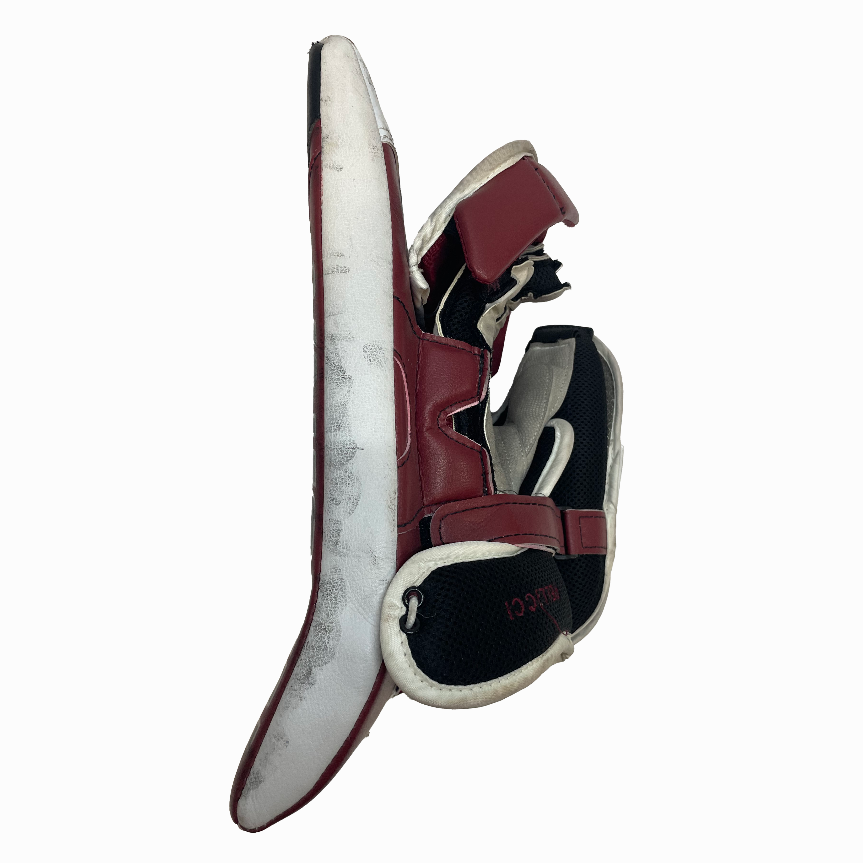 Vaughn Ventus SLR2 - Used Pro Stock Goalie Blocker (White/Maroon/Black)