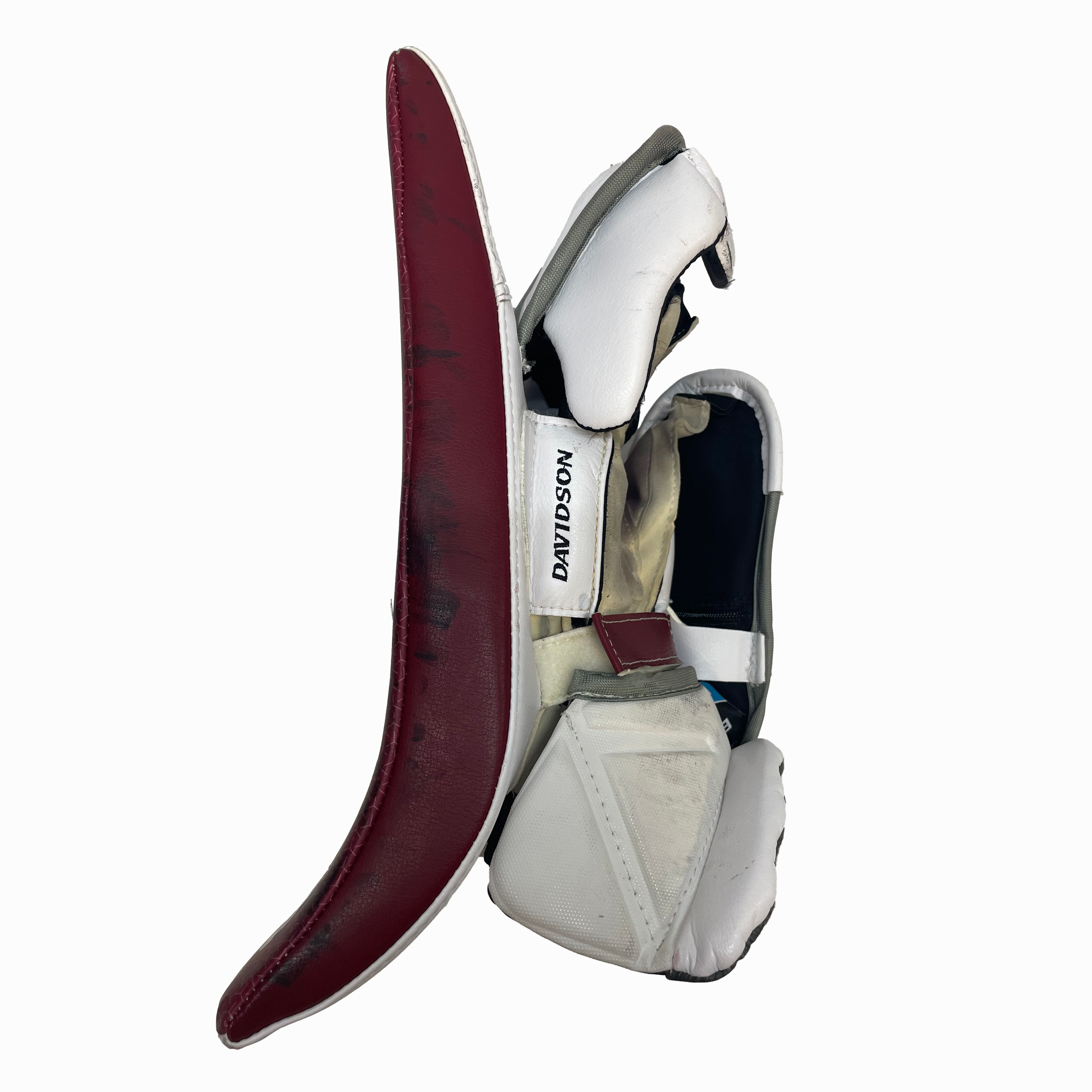 Bauer Supreme Ultrasonic - Used Pro Stock Goalie Blocker (White/Maroon)