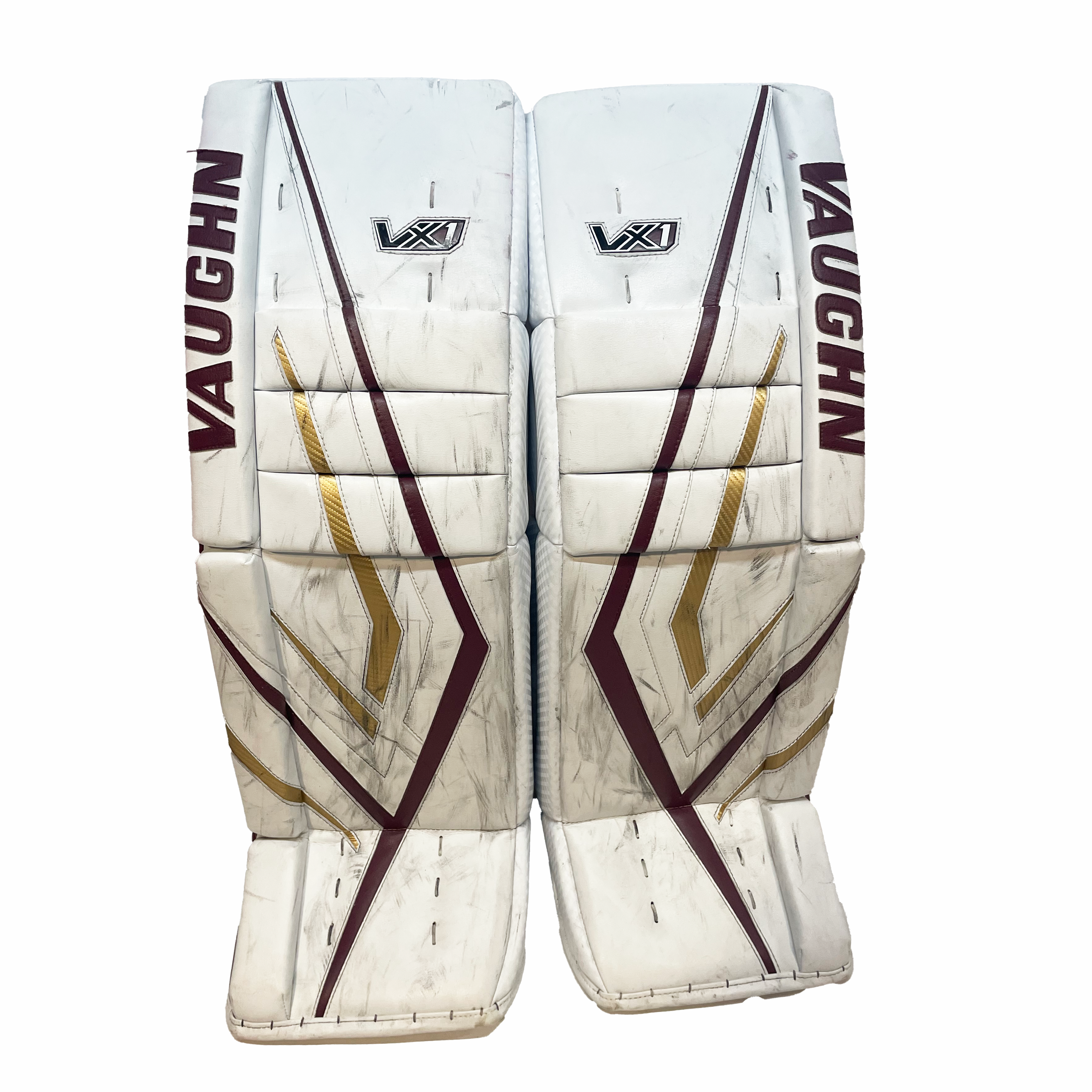 Vaughn Velocity VX1 - Used NCAA Pro Stock Goalie Full Set (White/Maroon/Gold)