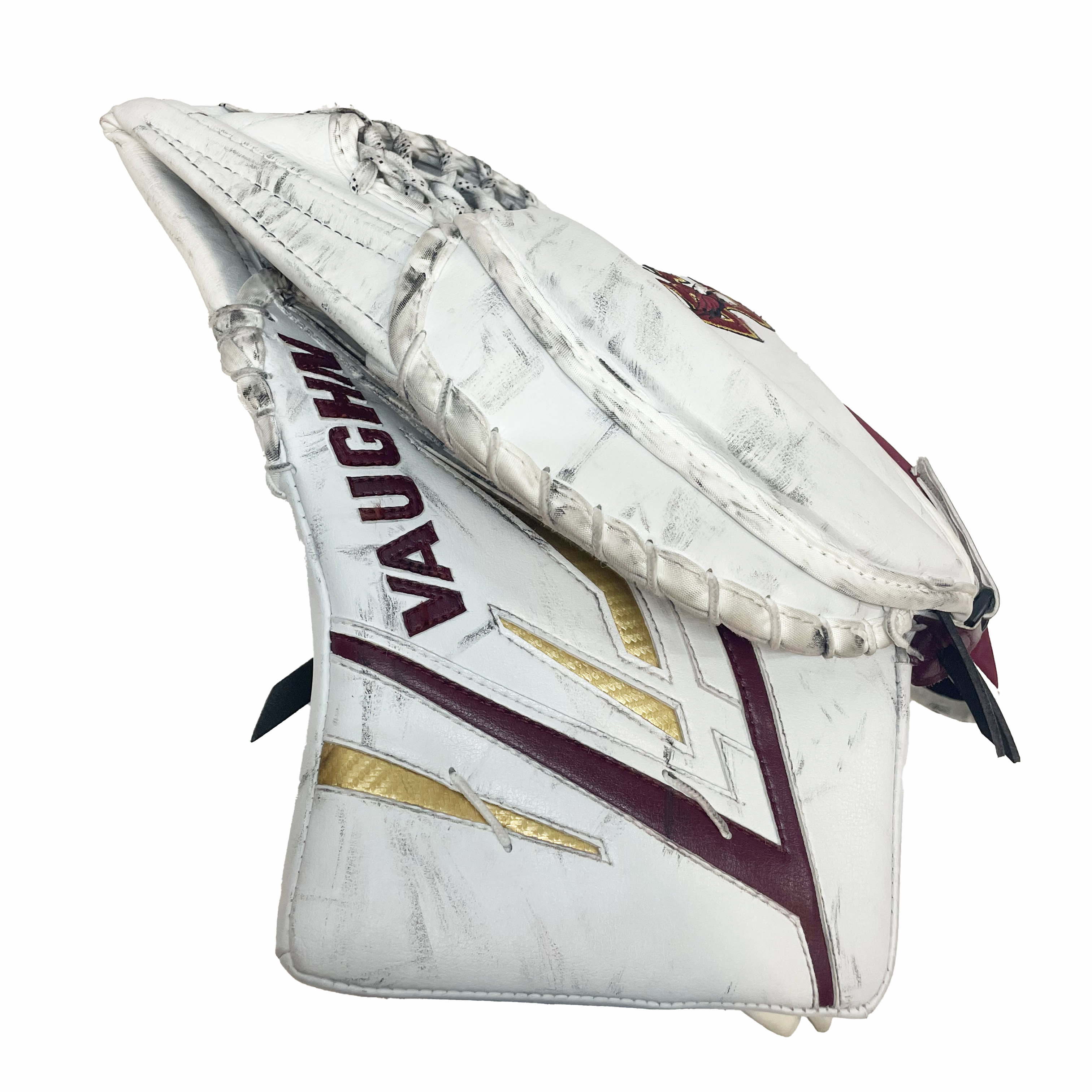 Vaughn Velocity VX1 - Used NCAA Pro Stock Goalie Full Set (White/Maroon/Gold)