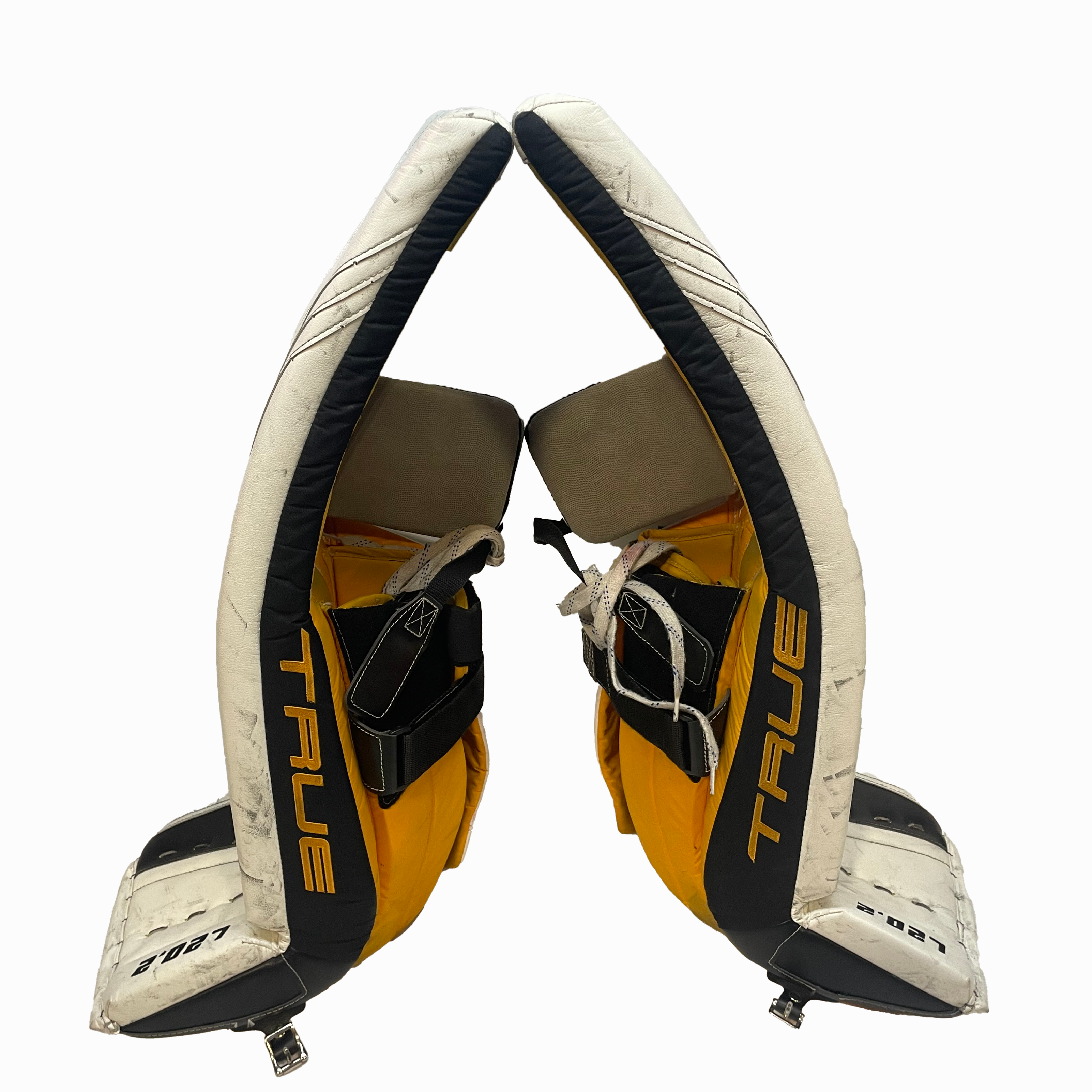 TRUE L20.2 - Used Full Right Pro Stock Goalie Full Set (White/Yellow/Black)