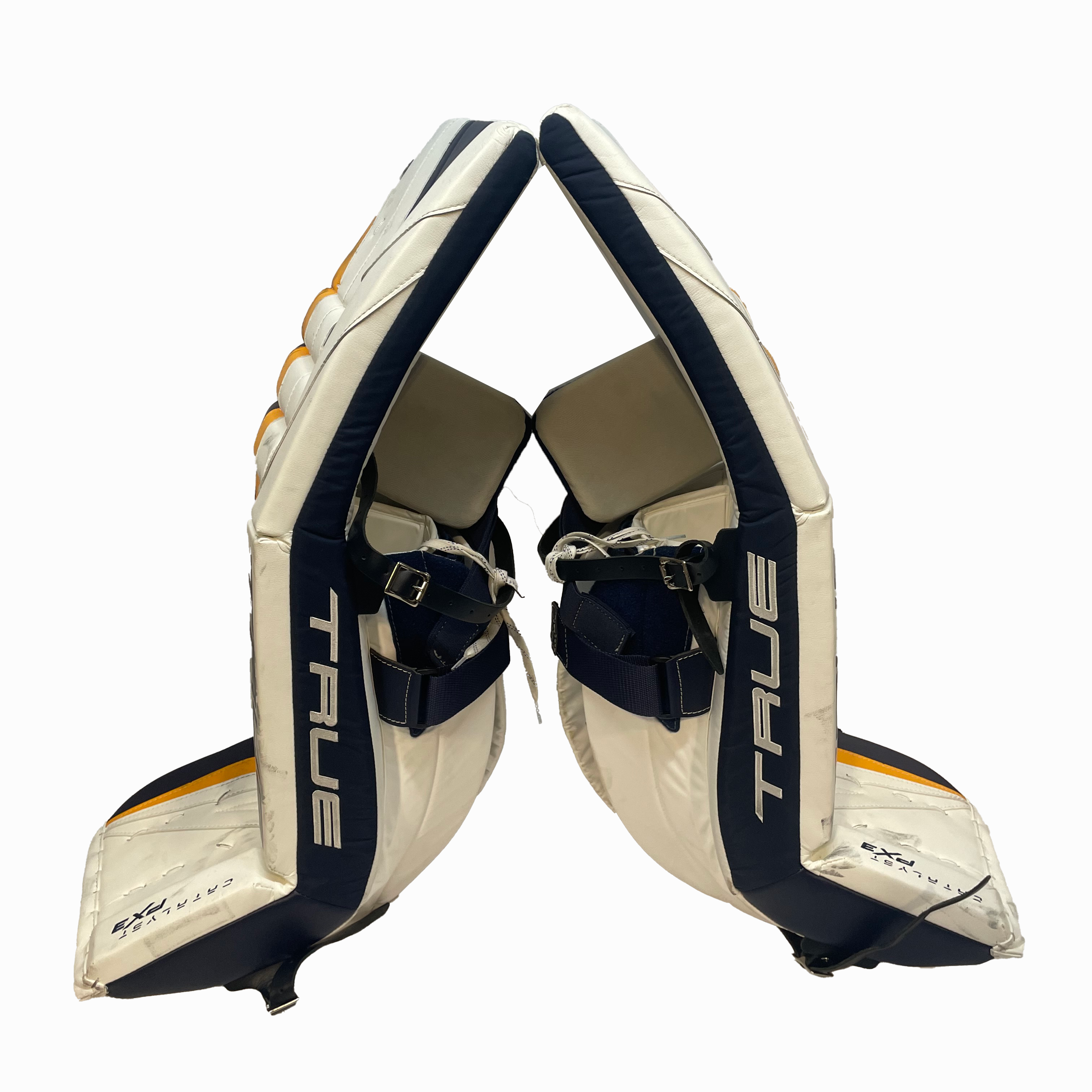 TRUE Catalyst PX3 - Used Pro Stock Goalie Full Set (White/Yellow/Navy)