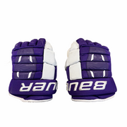 Used - Bauer Pro Series - NCAA Pro Stock Hockey Gloves - Intermediate (Purple/White)