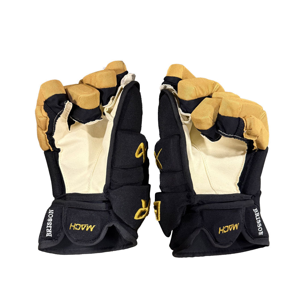 Bauer Supreme Mach - NHL Pro Stock Hockey Gloves - Brendan Brisson (Black/Gold)