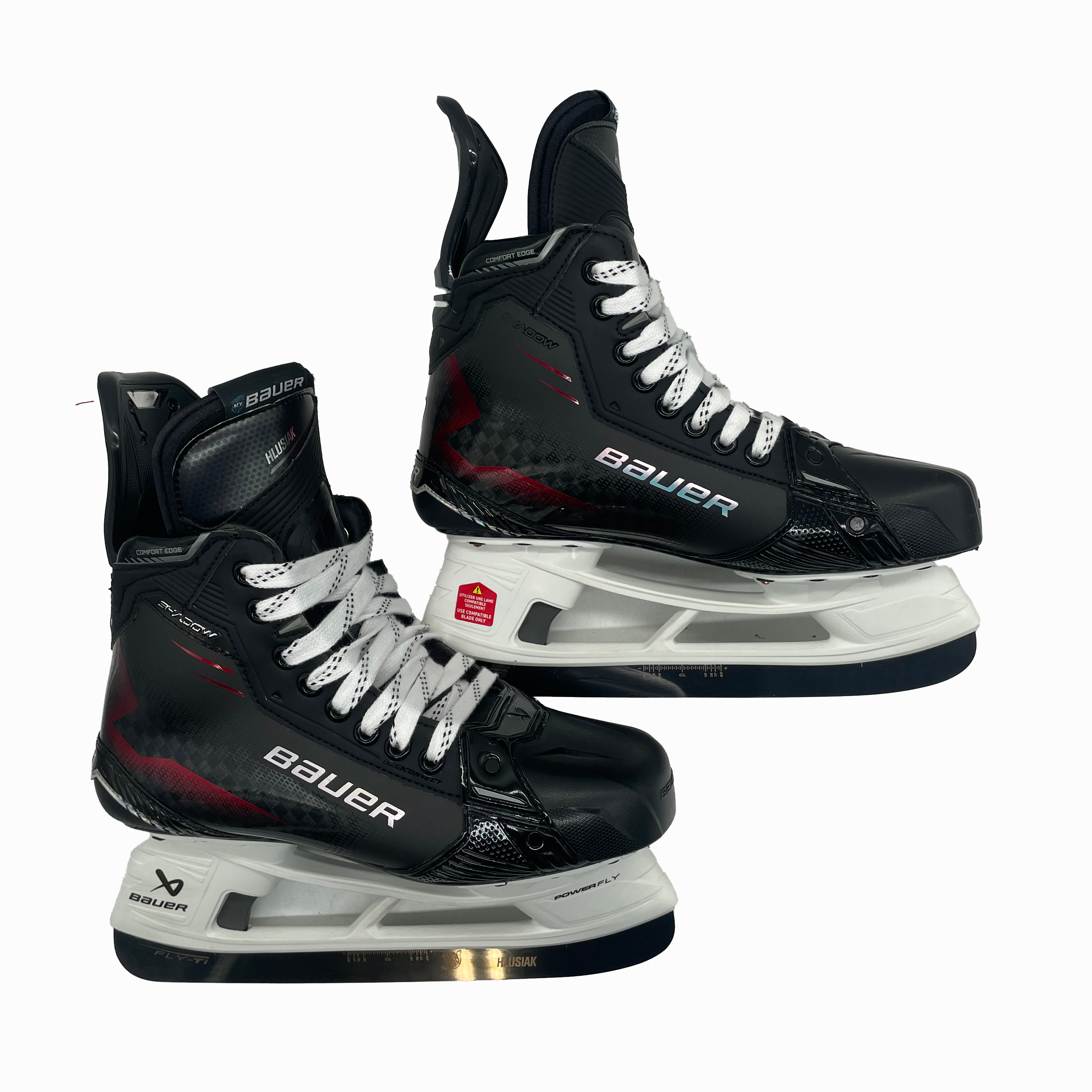 Bauer Supreme Shadow - Pro Stock Hockey Skates - Size L7.25 R7 (Red)