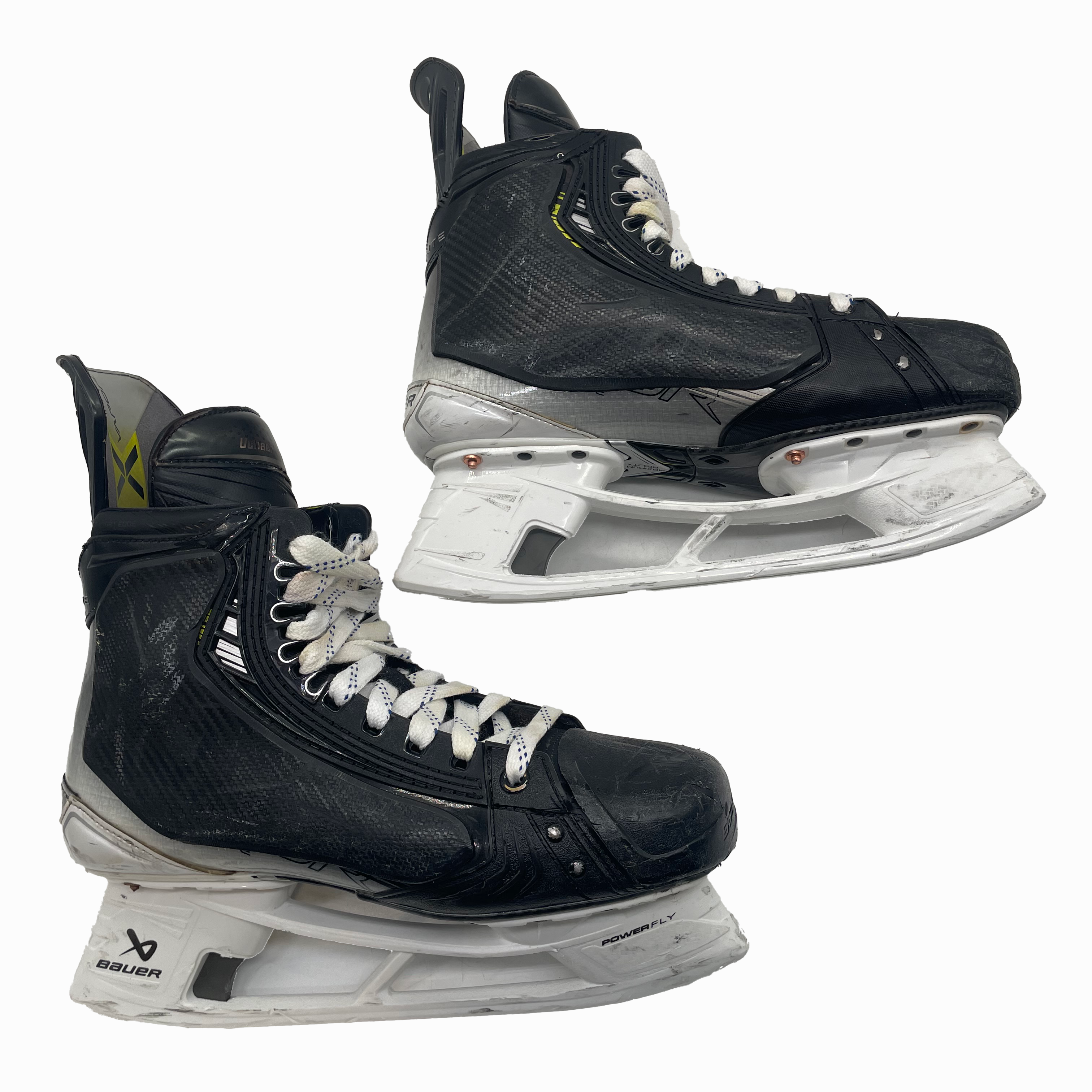 Bauer Vapor Hyperlite 2 - Used AHL Pro Stock Hockey Skates with Shot Blockers - Size 9E