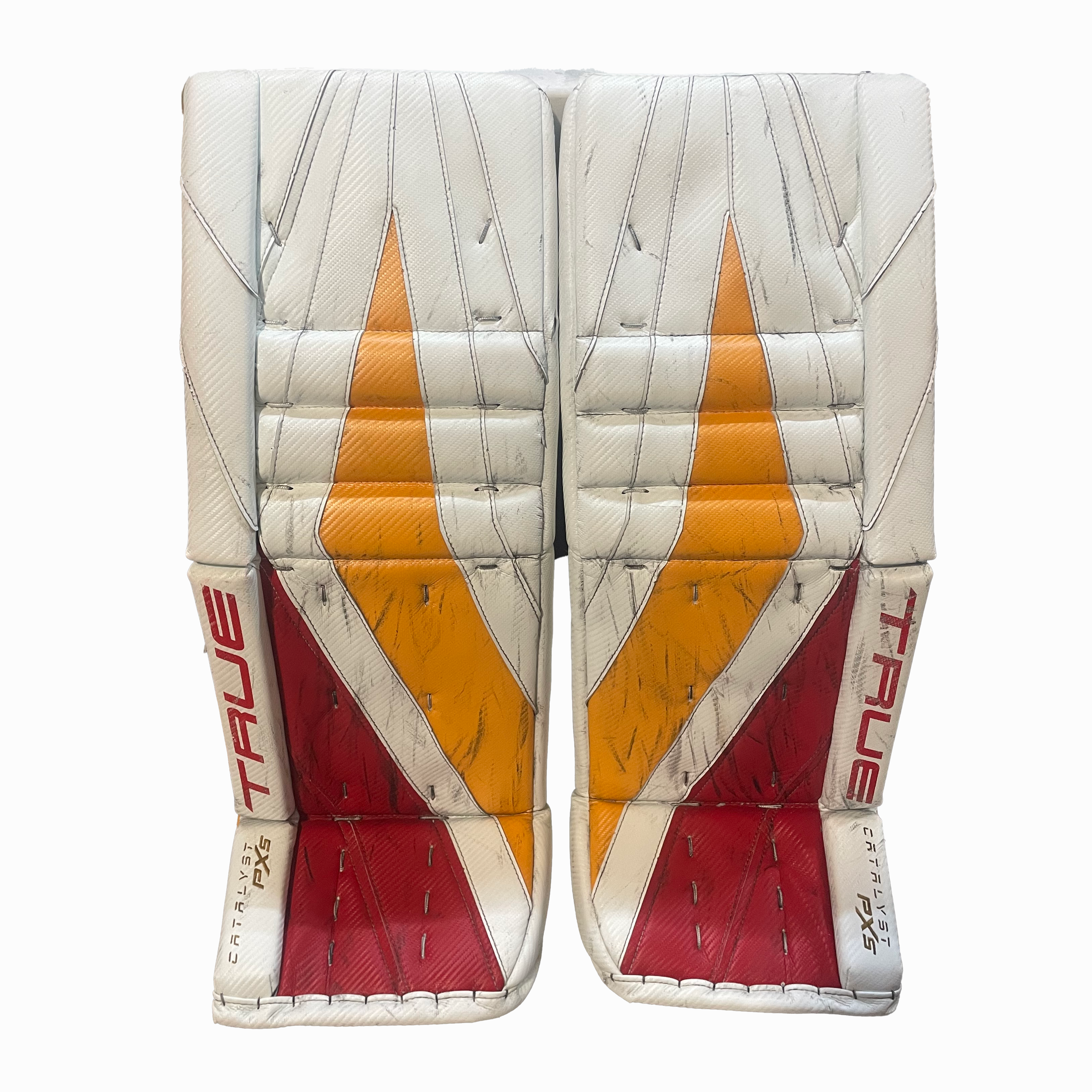 True Catalyst PX5 - Used Pro Stock Goalie Full Set (White/Red/Yellow)