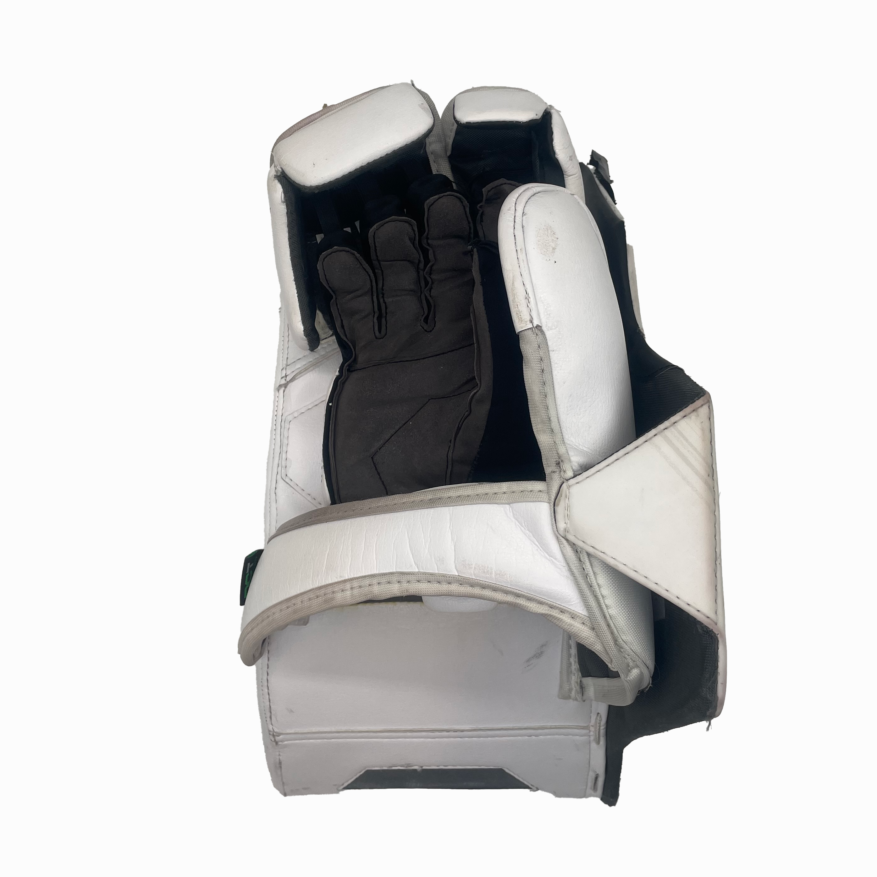 Bauer Vapor Hyperlite 2 - Used Pro Stock Goalie Blocker (White/Powder Blue/Red)