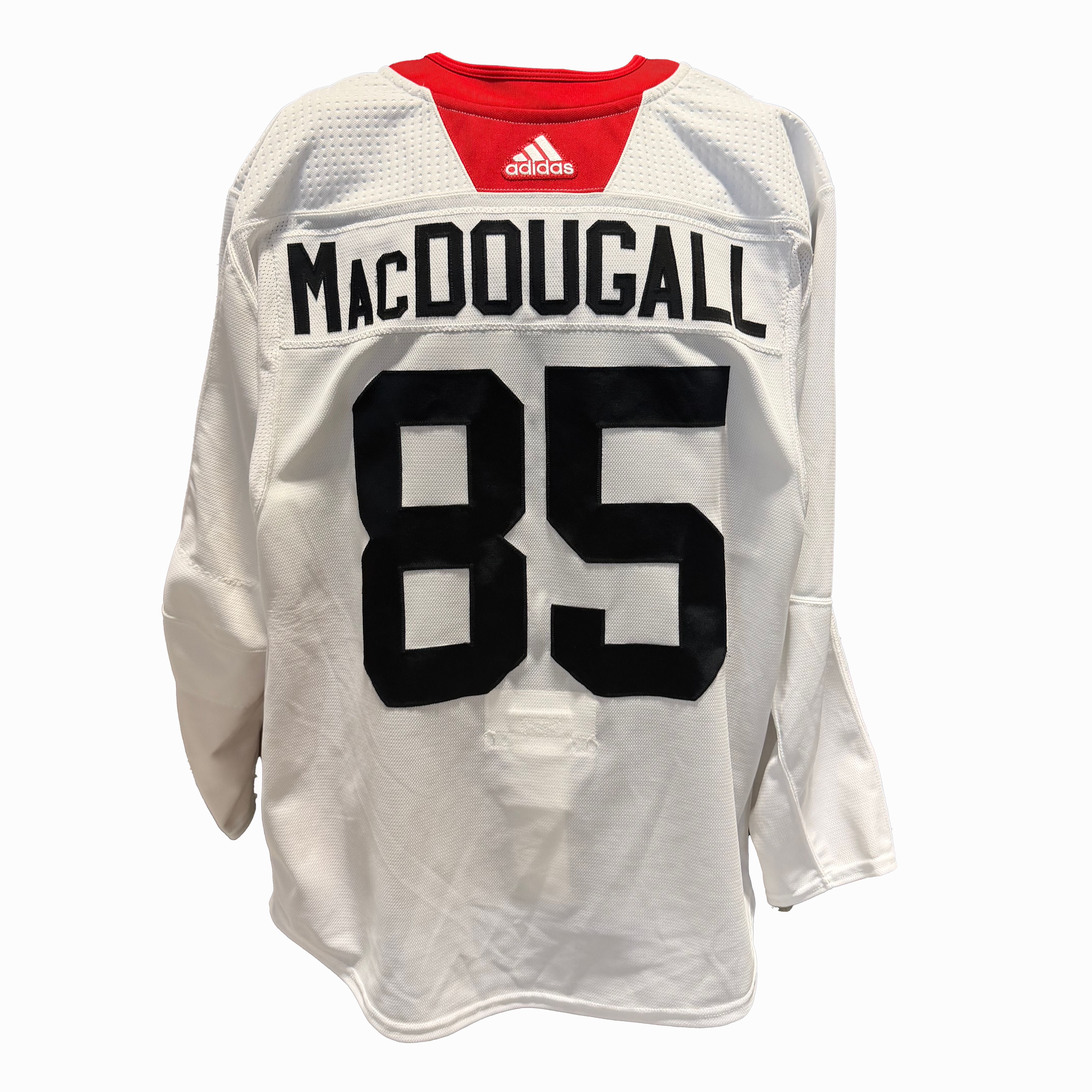 NHL - Used Chicago Blackhawks Adidas Practice Jersey With Namebars (White)