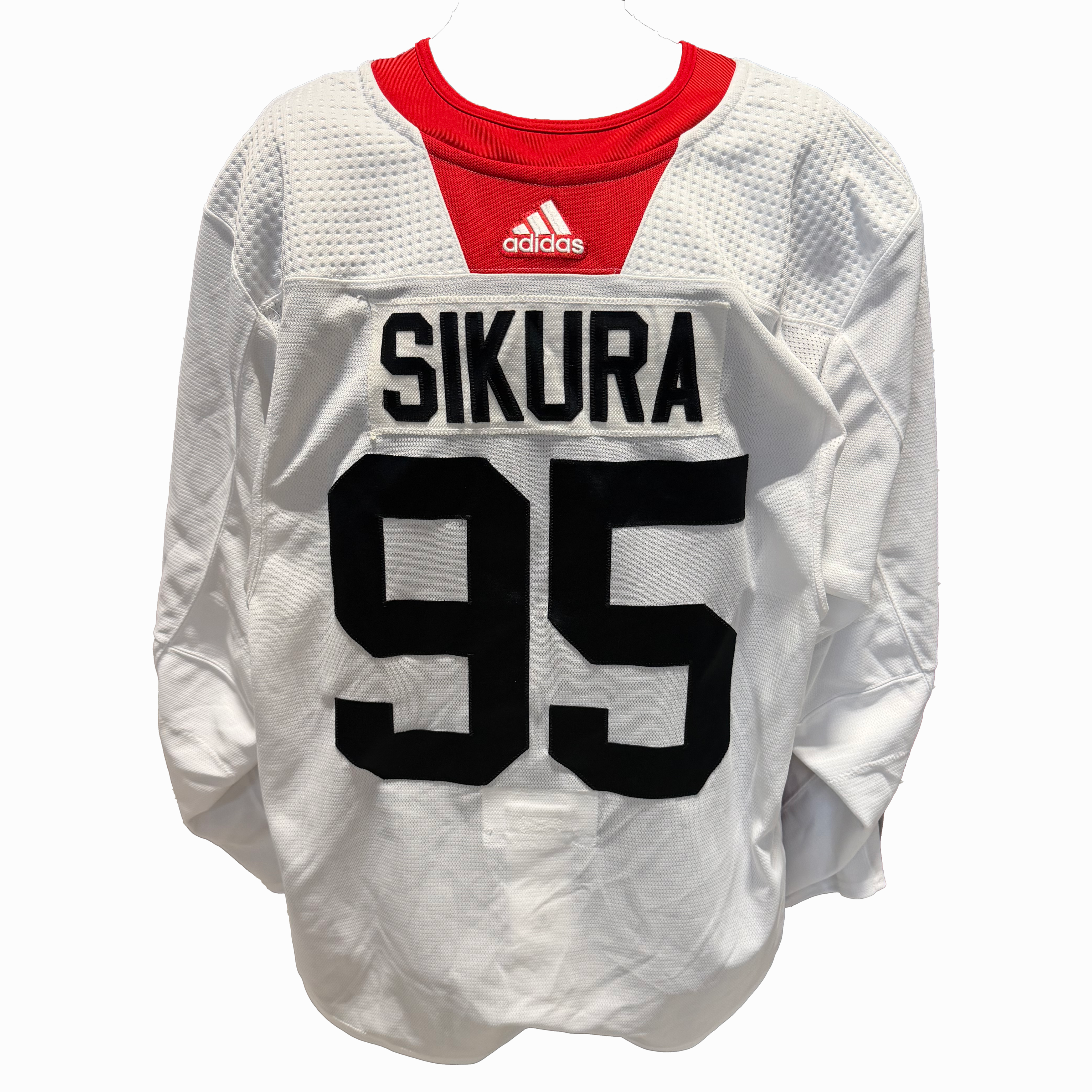 NHL - Used Chicago Blackhawks Adidas Practice Jersey With Namebars (White)