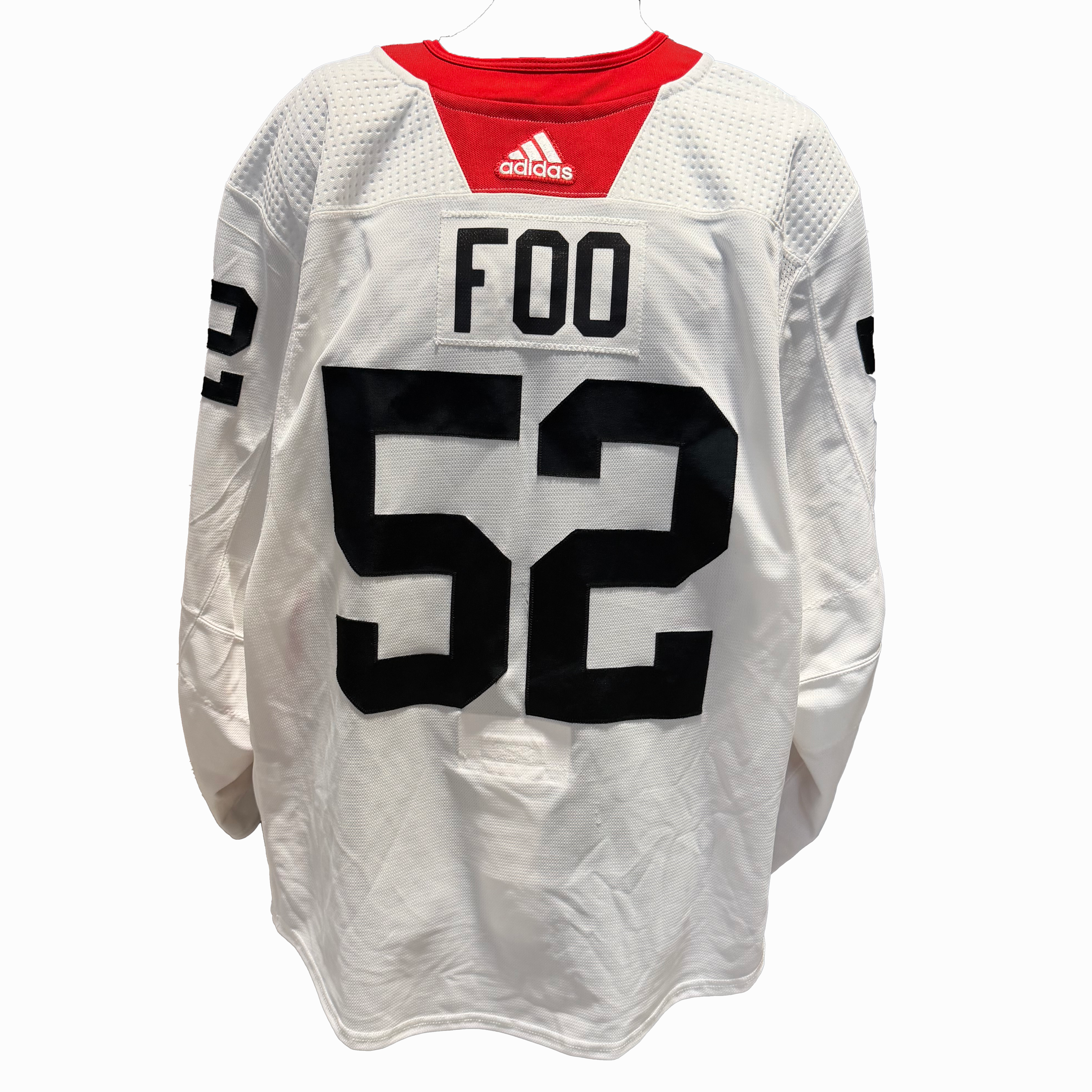 NHL - Used Chicago Blackhawks Adidas Practice Jersey With Namebars (White)