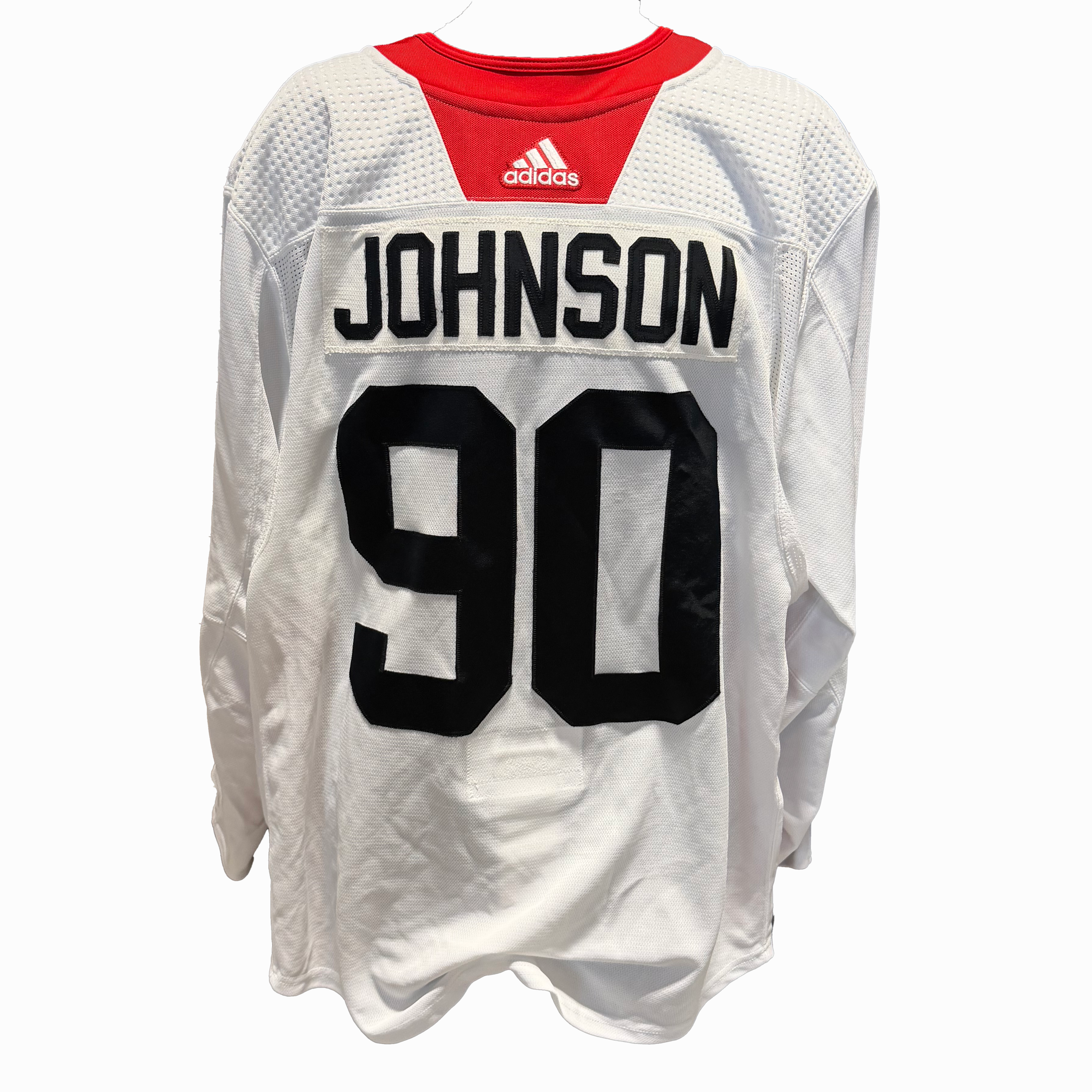 NHL - Used Chicago Blackhawks Adidas Practice Jersey With Namebars (White)