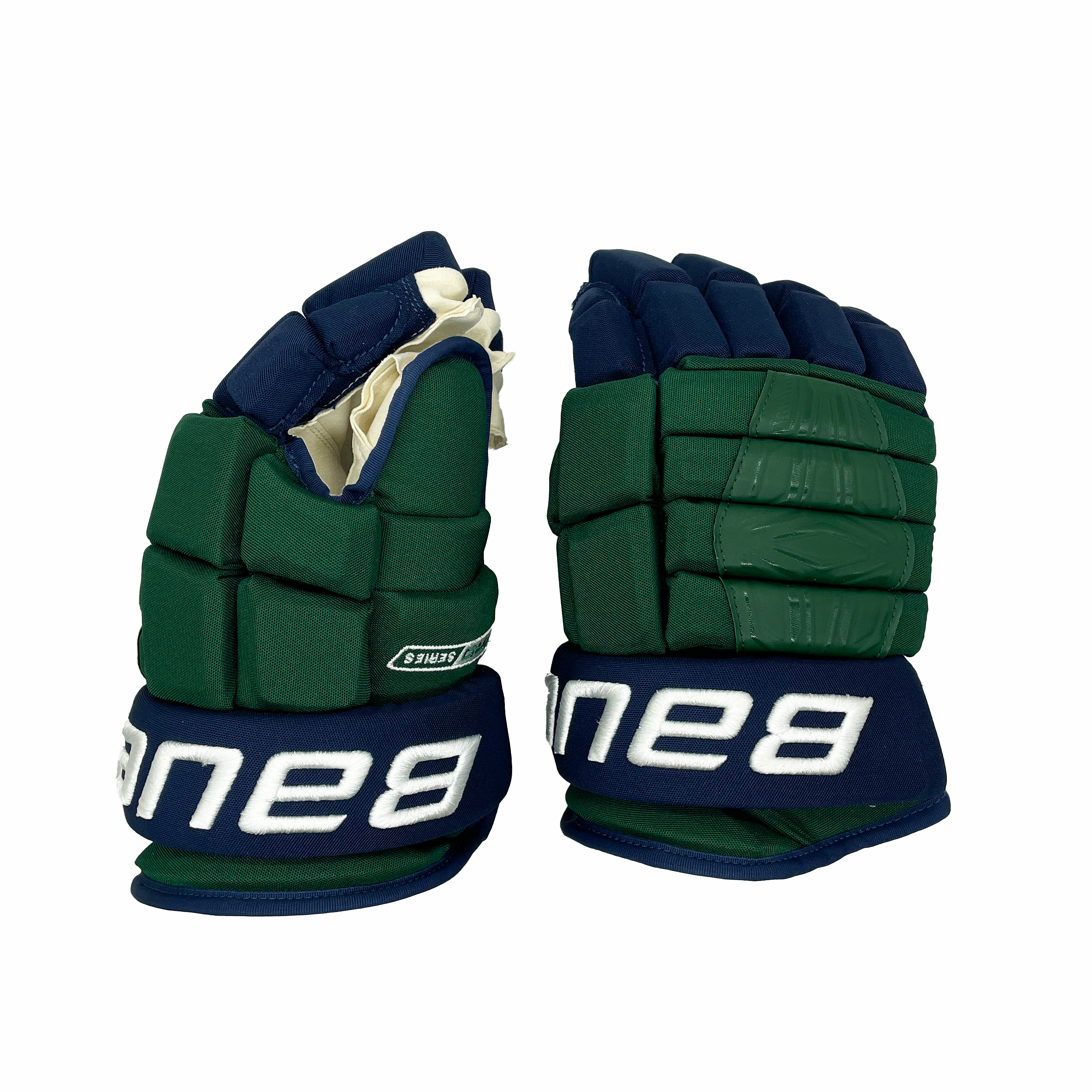 Bauer Pro Series - NCAA Pro Stock Hockey Gloves (Green/Navy)