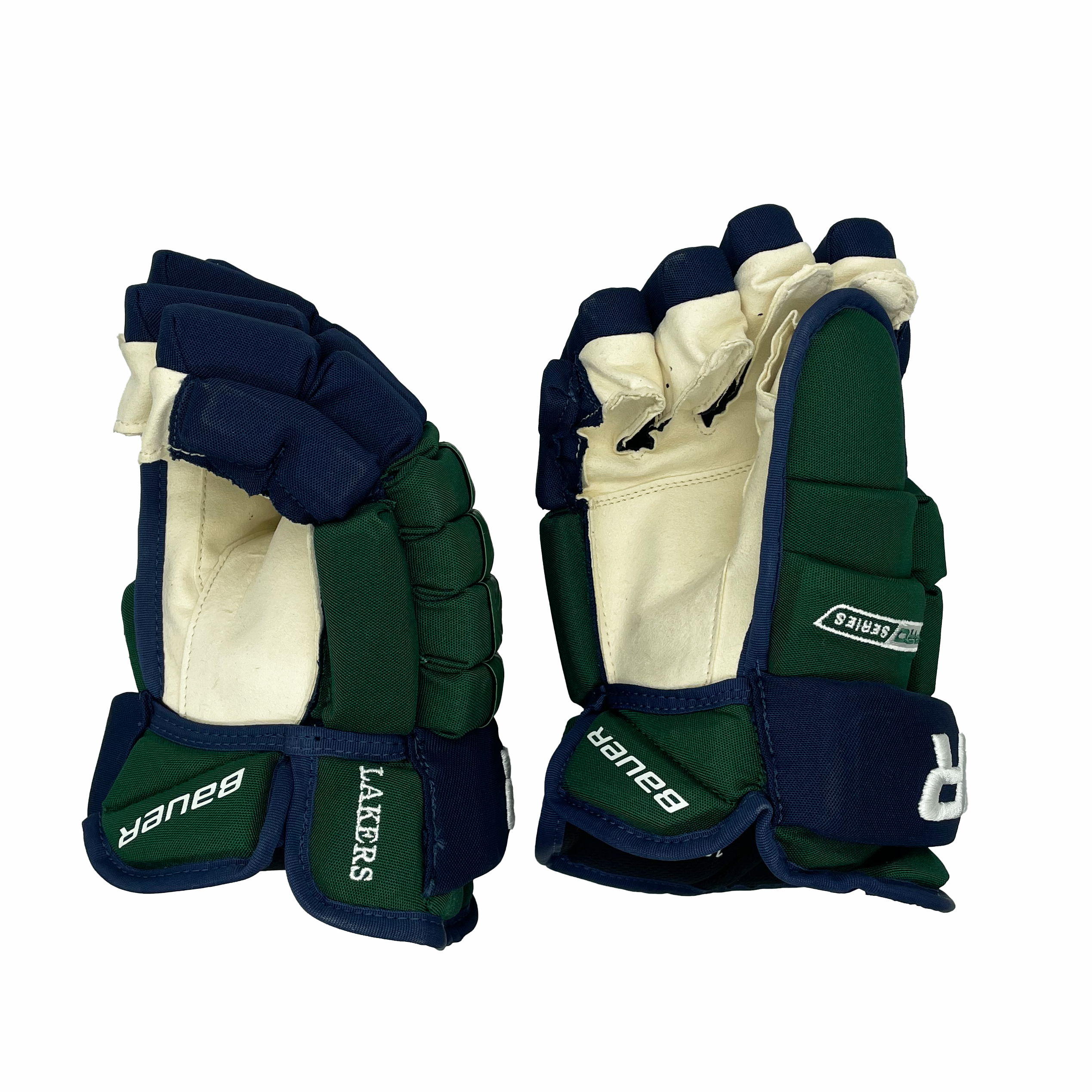 Bauer Pro Series - NCAA Pro Stock Hockey Gloves (Green/Navy)