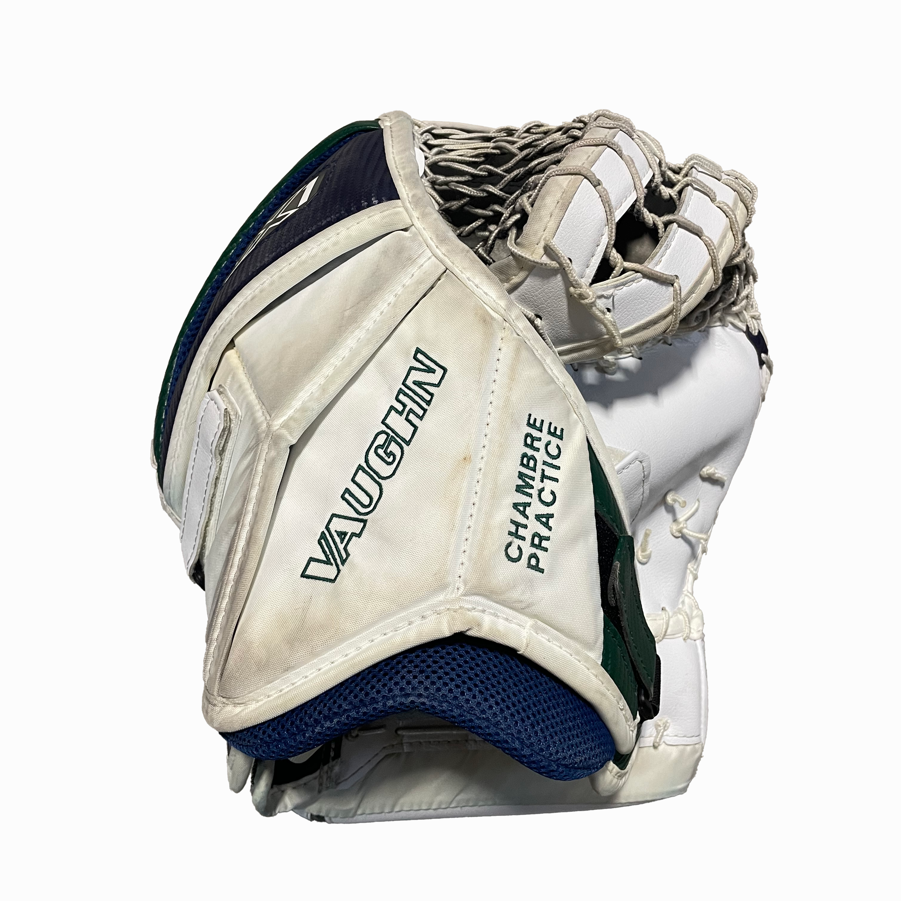 Vaughn Velocity VX1 - Used NCAA Pro Stock Goalie Full Set (White/Green/Navy)
