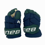Bauer Supreme Mach - NCAA Pro Stock Gloves (Green/Navy) - Intermediate