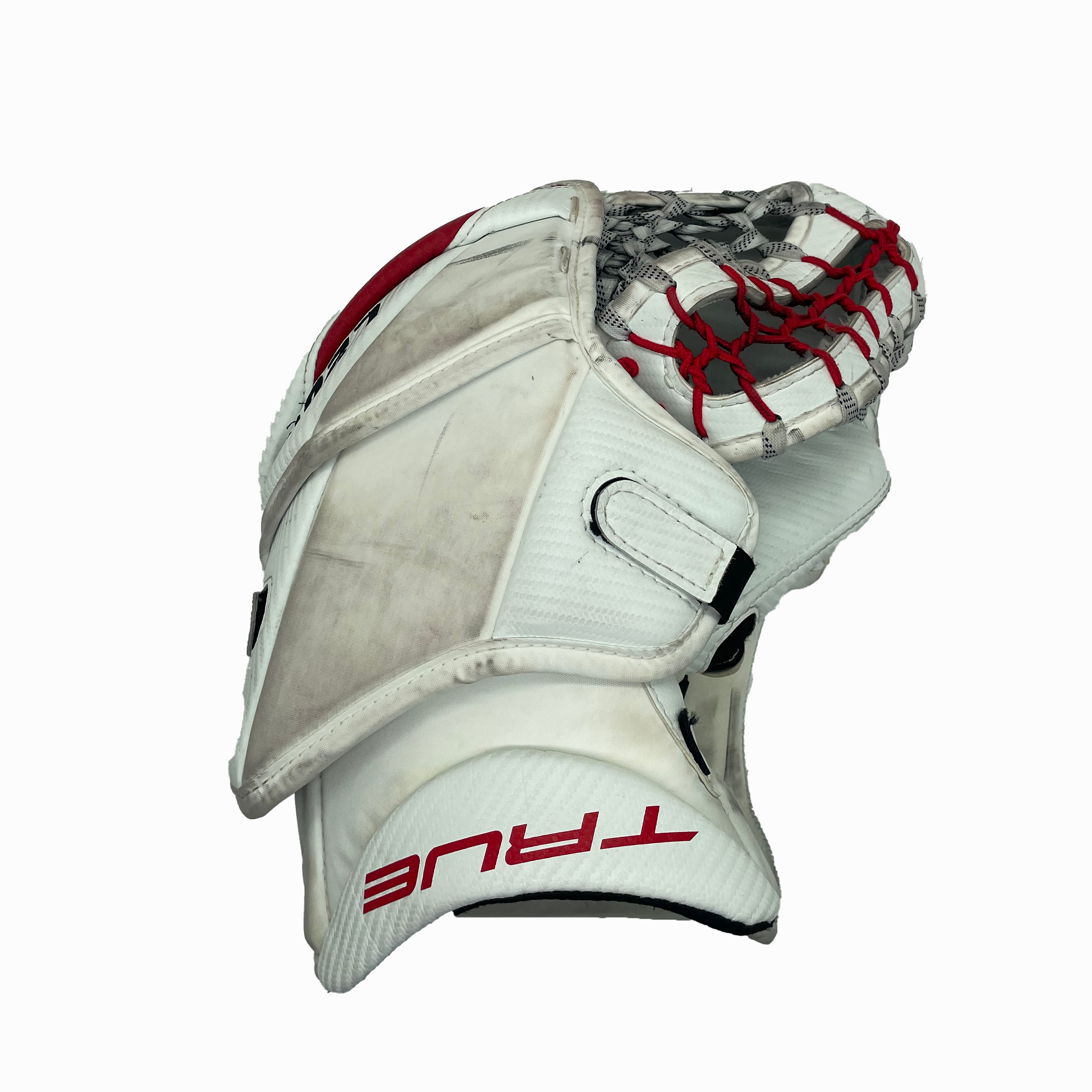 True L20.2 - Used Pro Stock Goalie Glove (White/Red/Black)