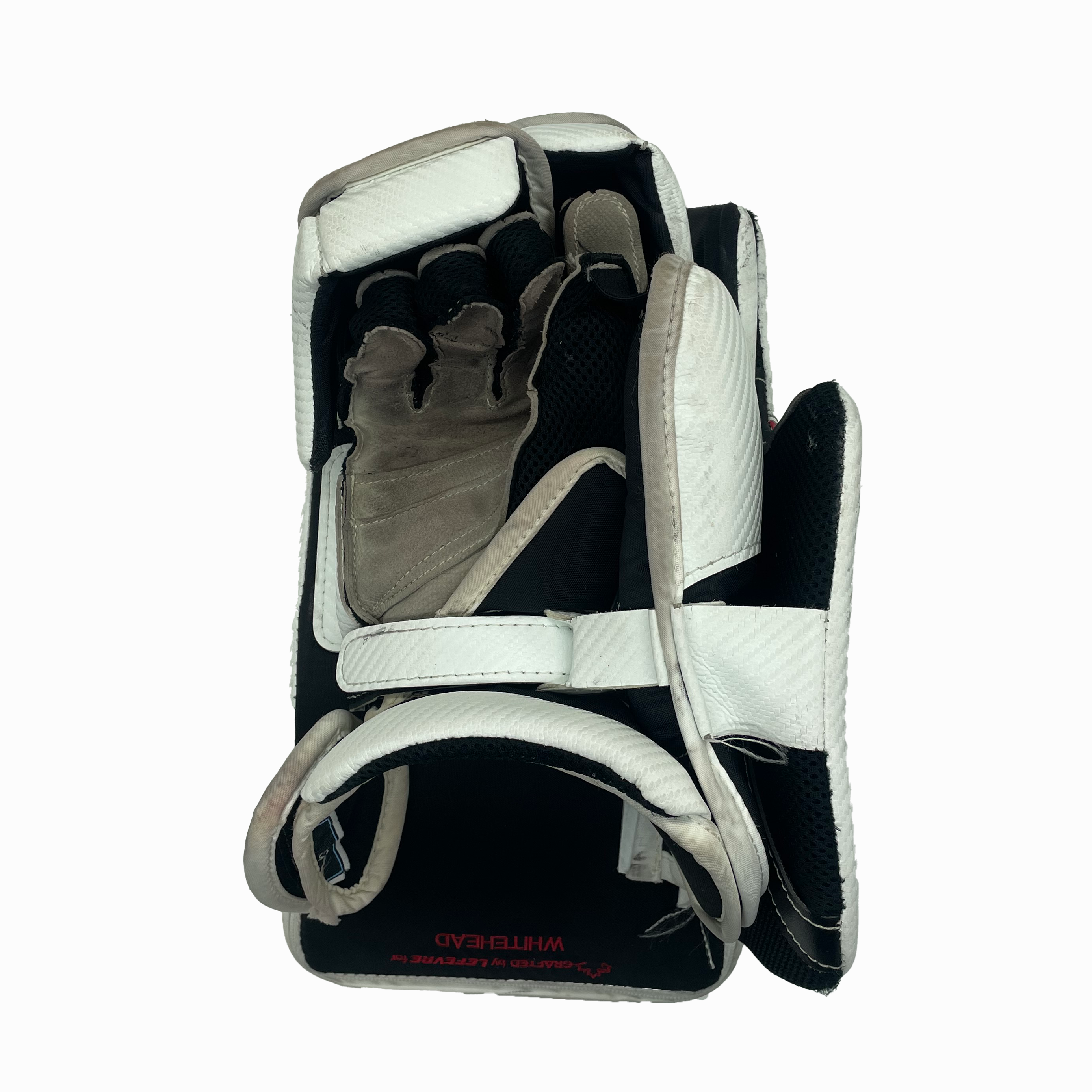 True L20.2 - Used Pro Stock Goalie Blocker (White/Red/Black)