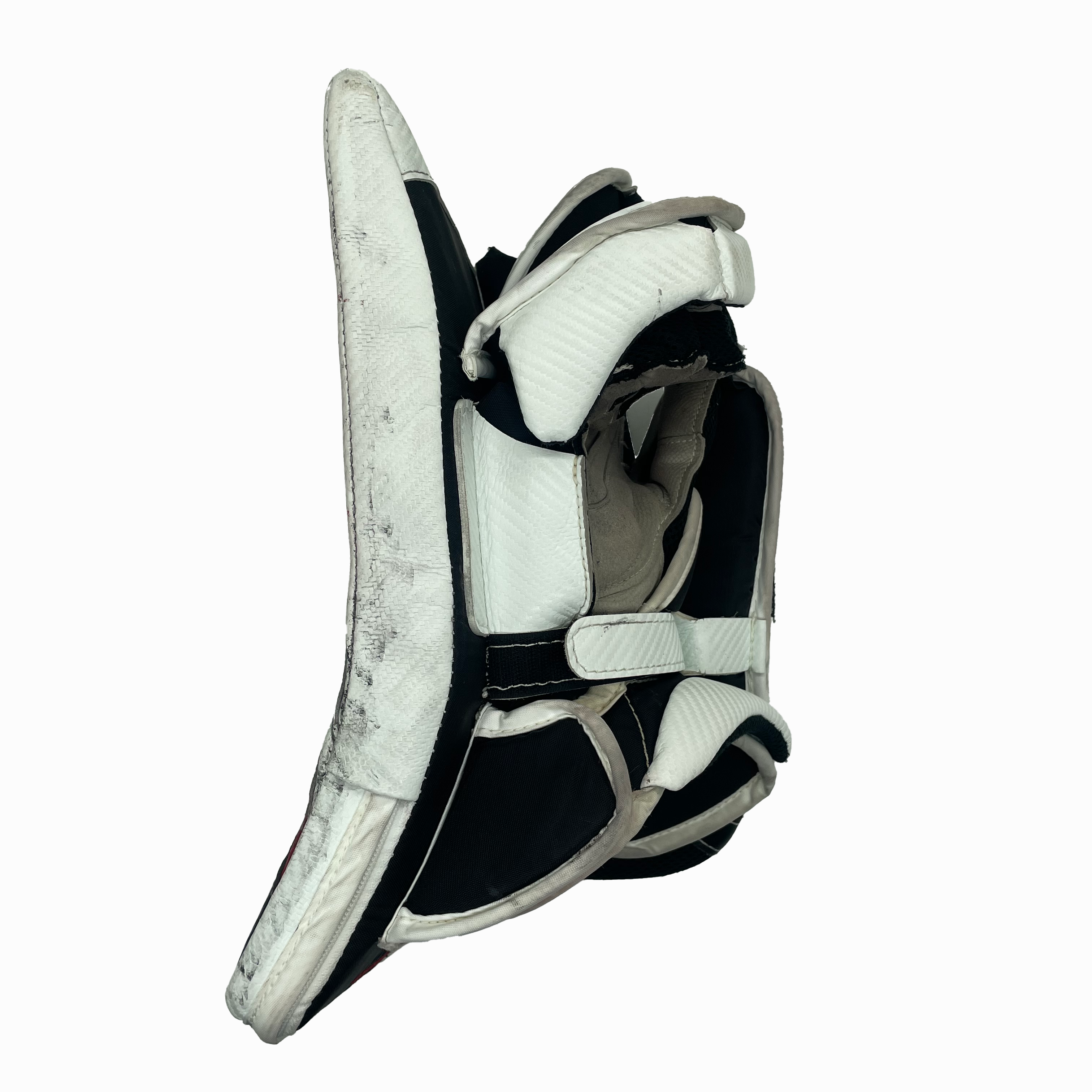 True L20.2 - Used Pro Stock Goalie Blocker (White/Red/Black)