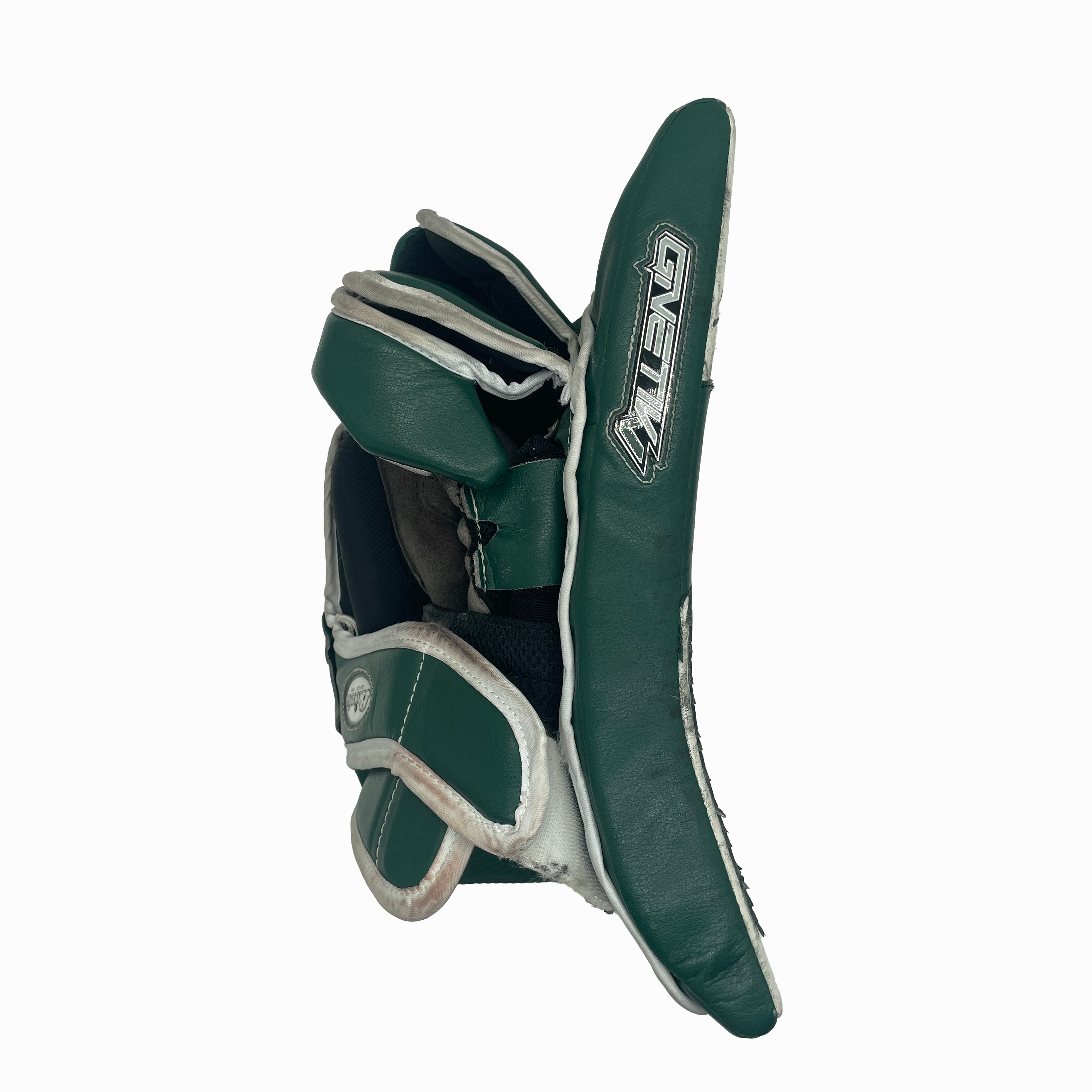 Brian's Gnetik V - Used NCAA Pro Stock Full Right Goalie Blocker (Green/White)