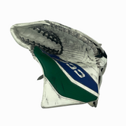 CCM Extreme Flex 6 - Used NHL Pro Stock Goalie Glove - Thatcher Demko (White/Blue/Green)