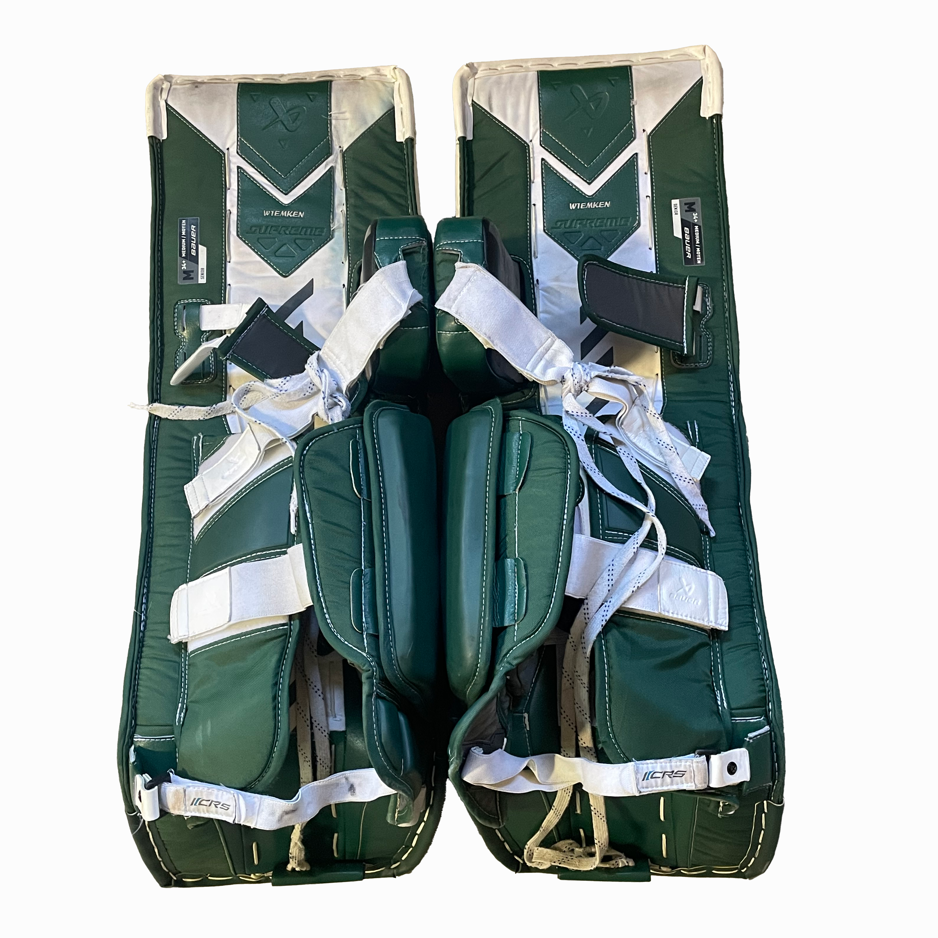 Bauer Supreme Shadow - Used Pro Stock Goalie Pads (White/Green)