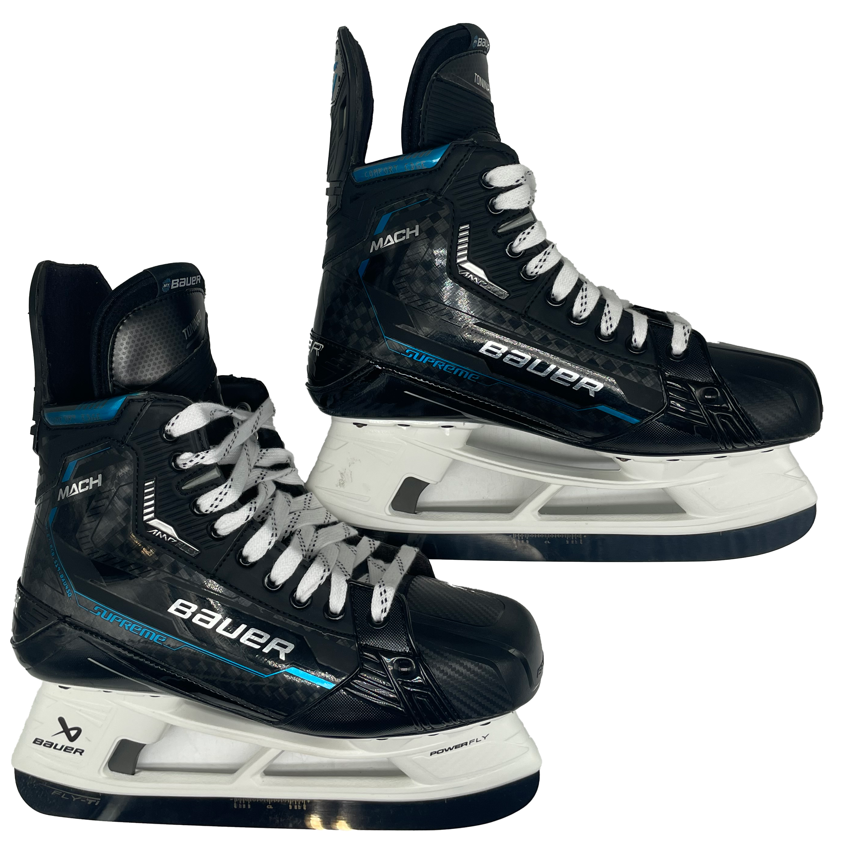 Bauer Supreme Mach - Pro Stock Hockey Skates - Size 8.25E (Blue)