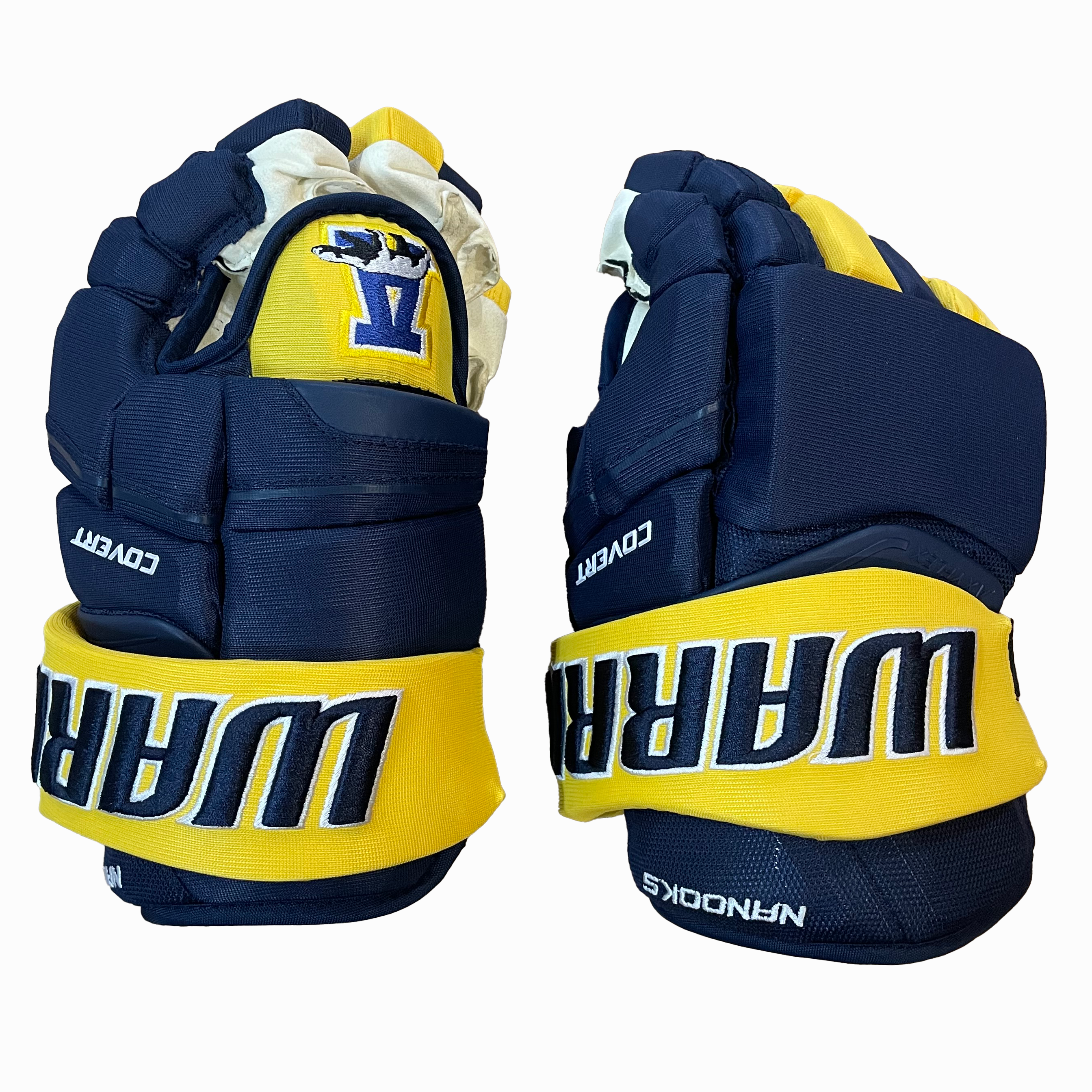 Warrior Covert QRE - NCAA Pro Stock Hockey Glove (Navy/Yellow)